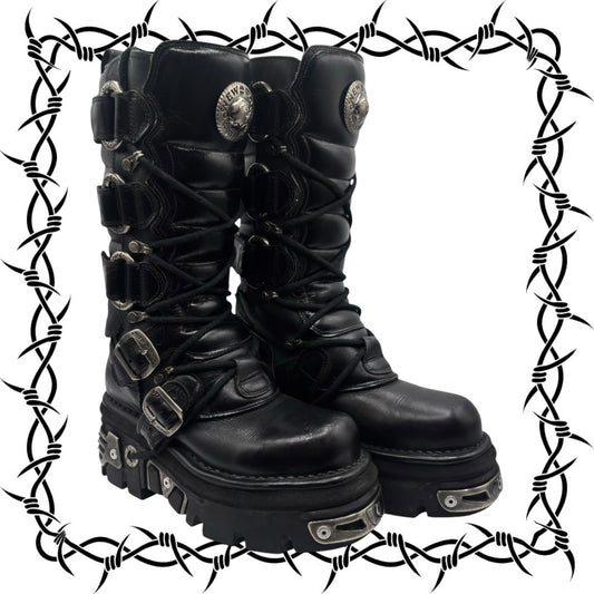 Vintage New Rock knee high reactor leather boots