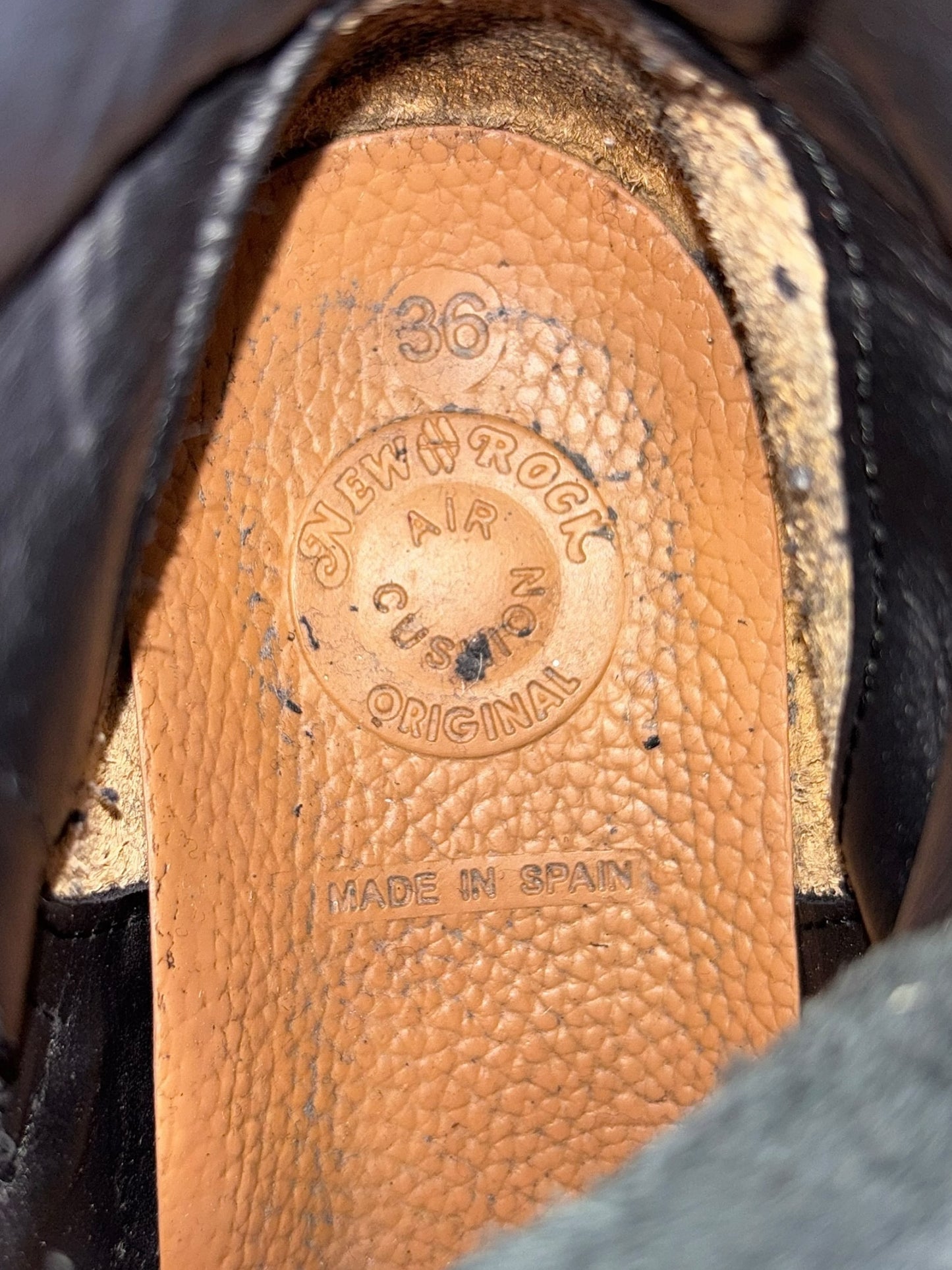 Vintage New Rock mega platform techno leather boots size 36