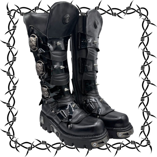 Vintage New Rock M-735-C5 knee high leather boots size 41