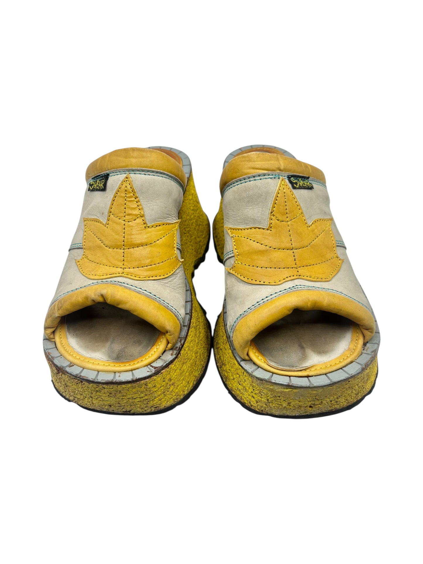 Vintage Swear London yellow platform sandals size 37