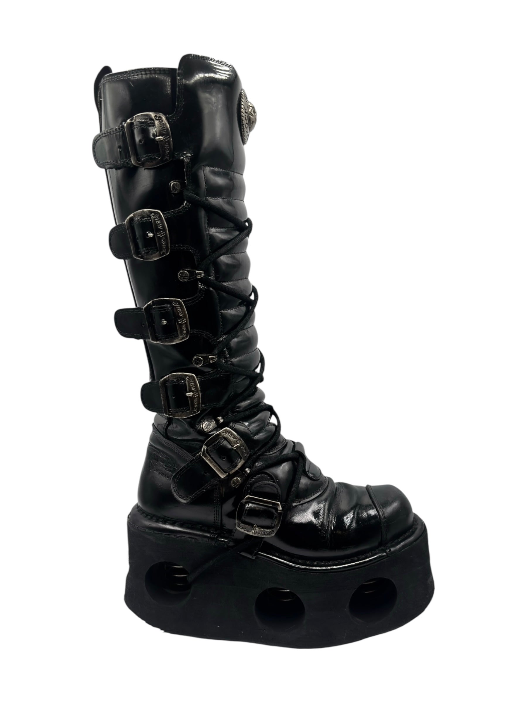 Vintage New Rock knee high neptuno leather boots size 38