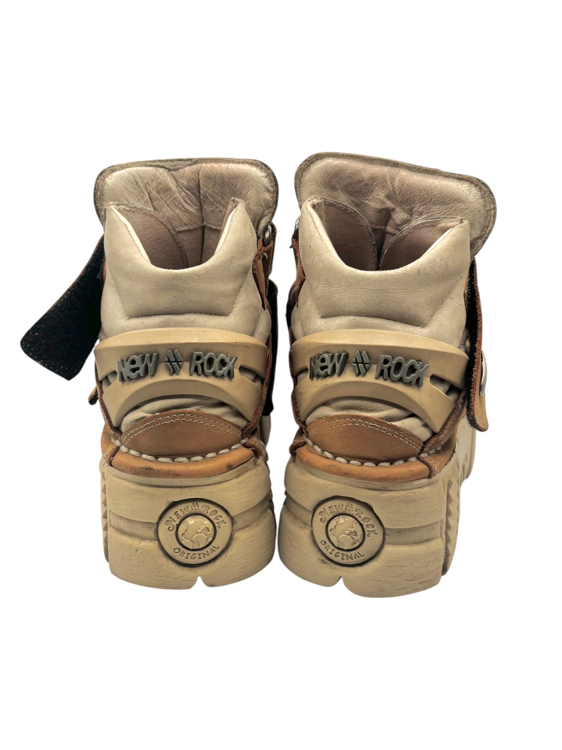 Vintage New Rock M-285 brown/beige platform boots size 41