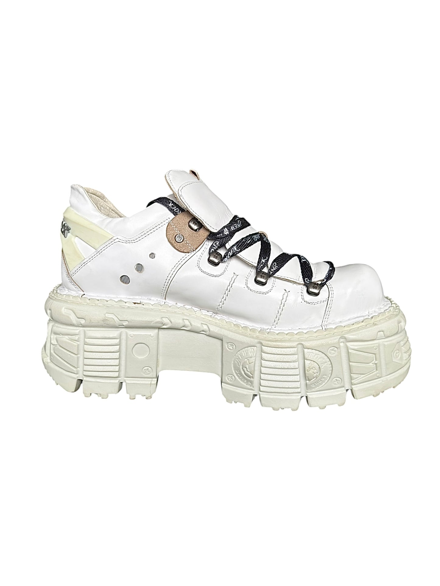 New Rock white M-TANK leather platform boots size 45