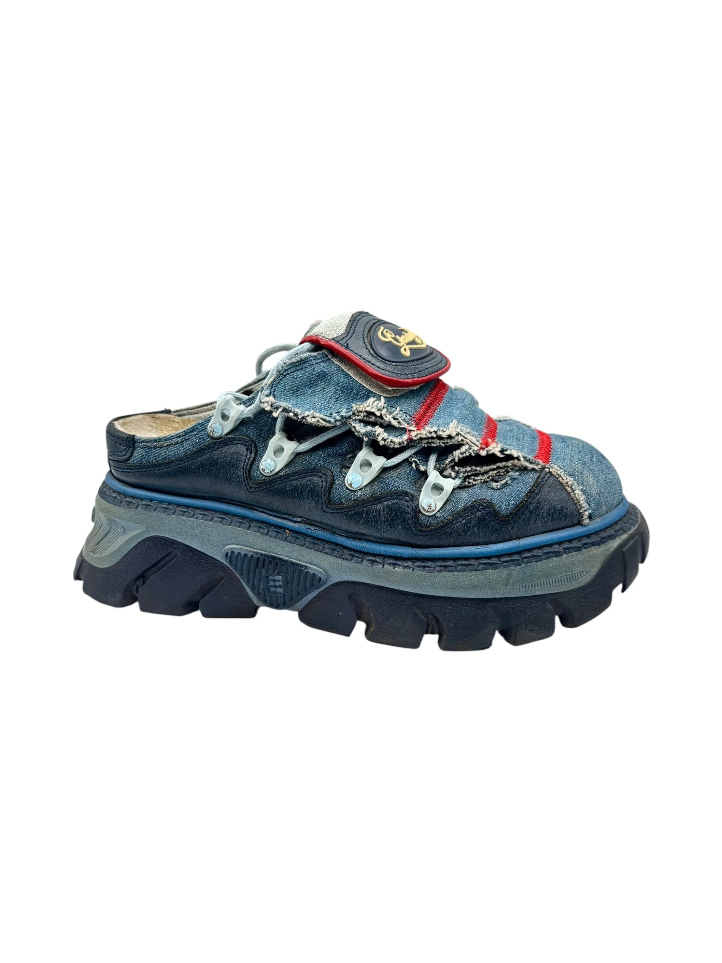 Vintage Gordon Jack denim platform clogs size 36