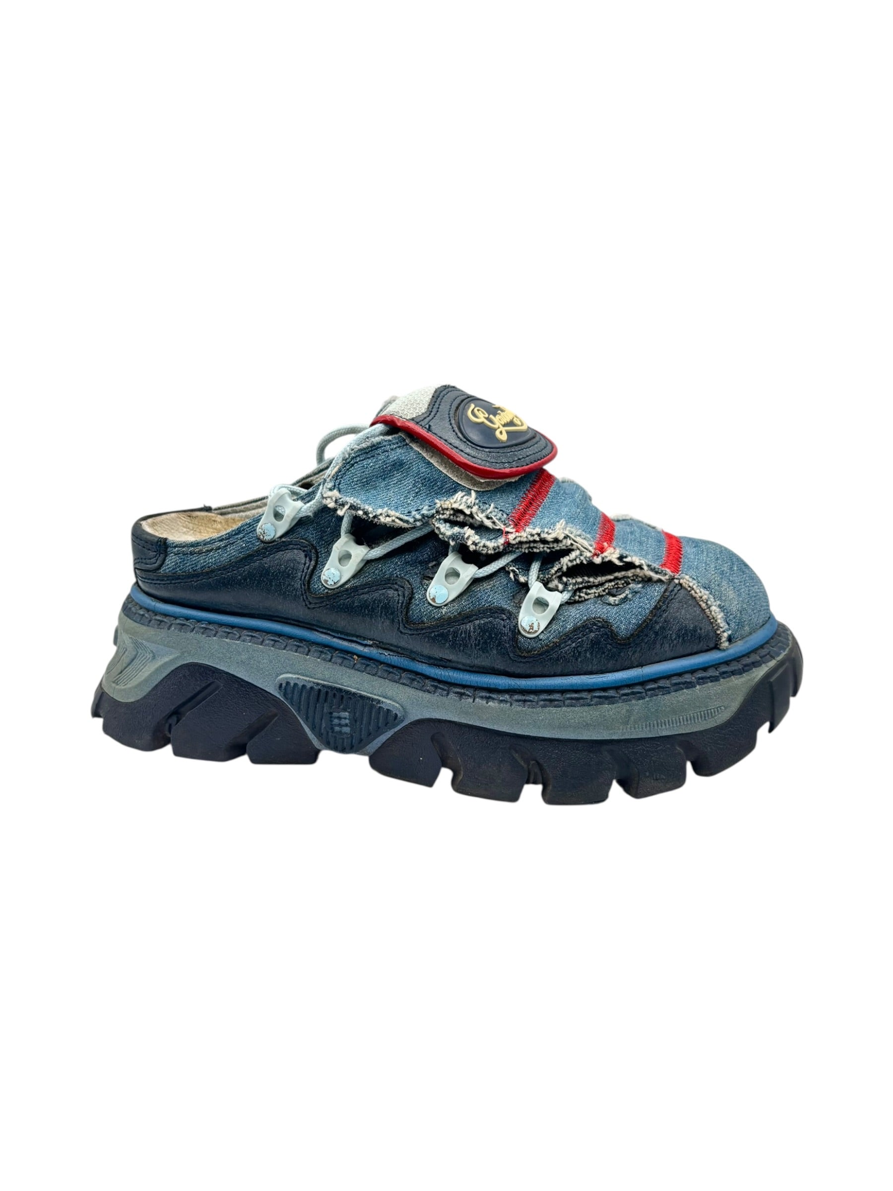 Vintage Gordon Jack denim platform clogs size 36