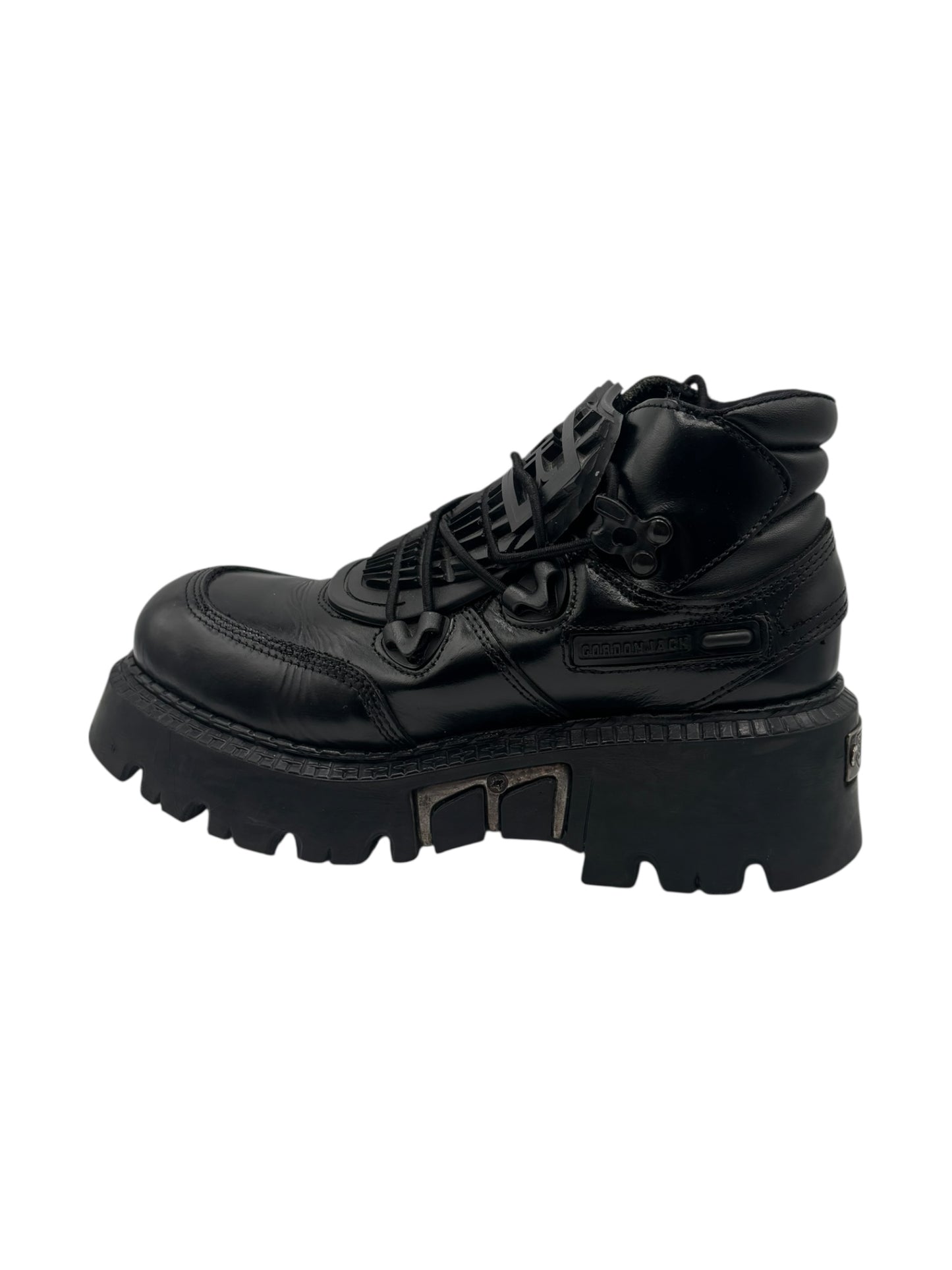 Vintage Gordon Jack lace-up leather platform boots size 39