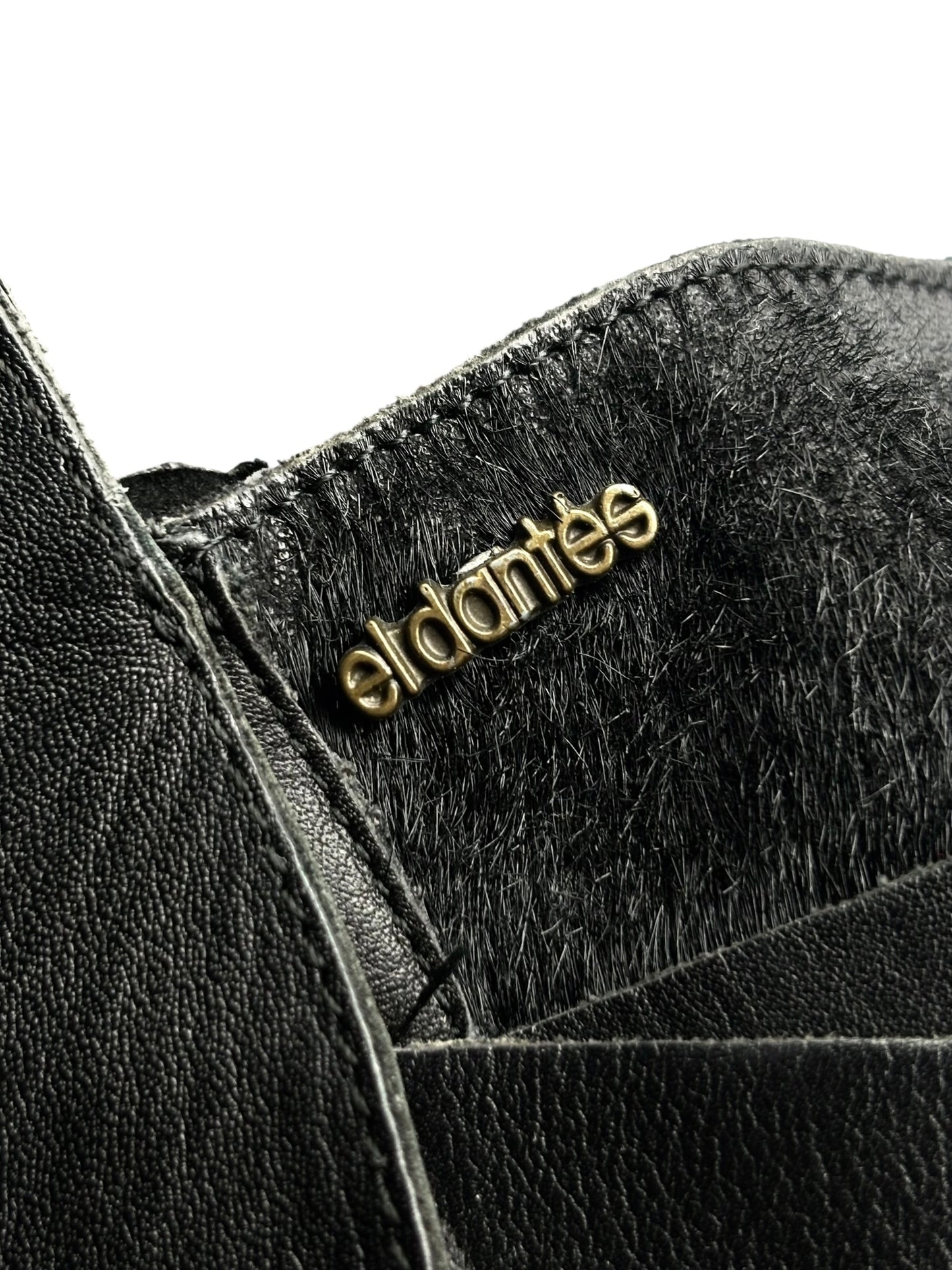 Beautiful vintage El Dantes black leather pointy boots size 39