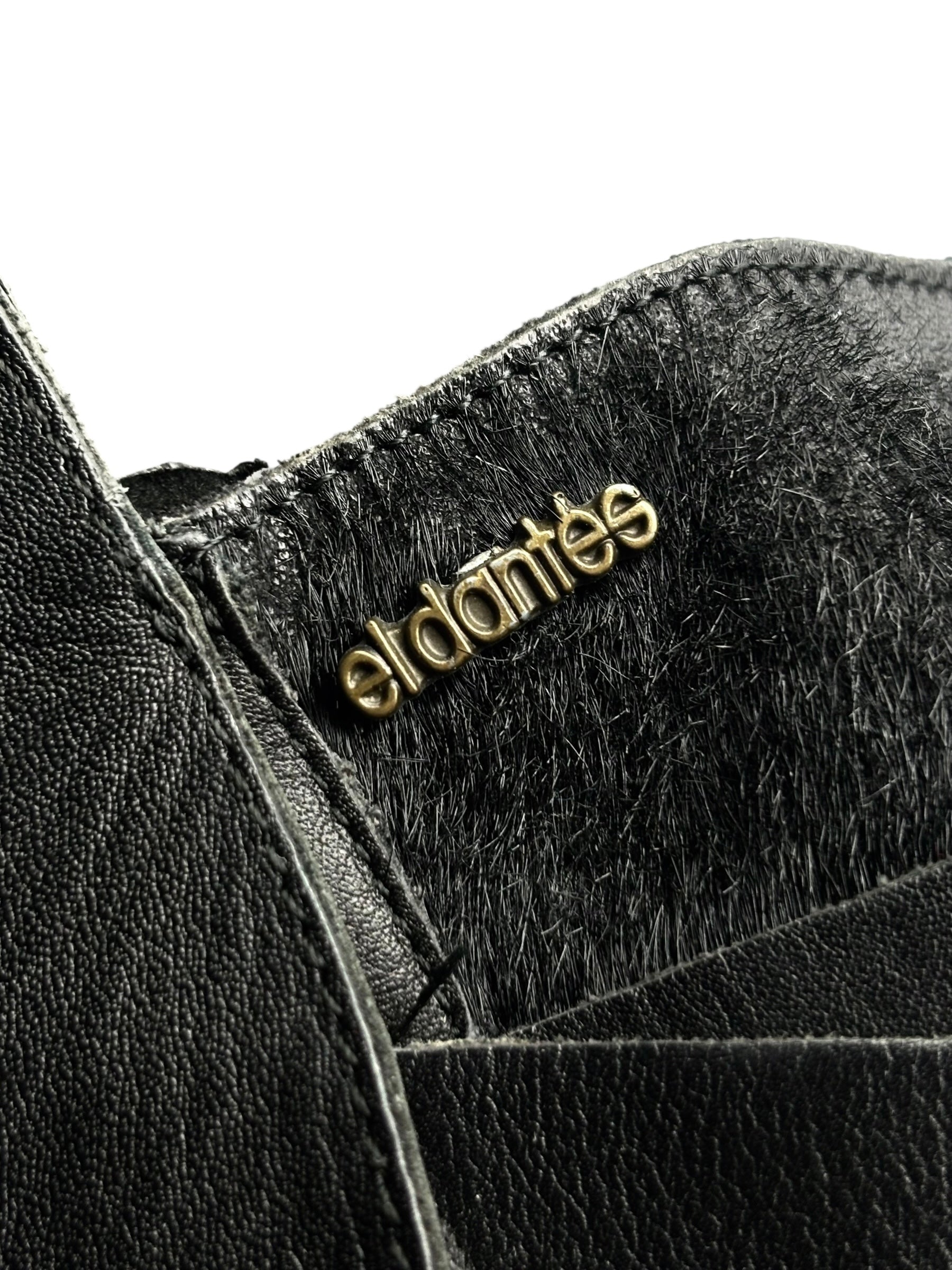 Beautiful vintage El Dantes black leather pointy boots size 39