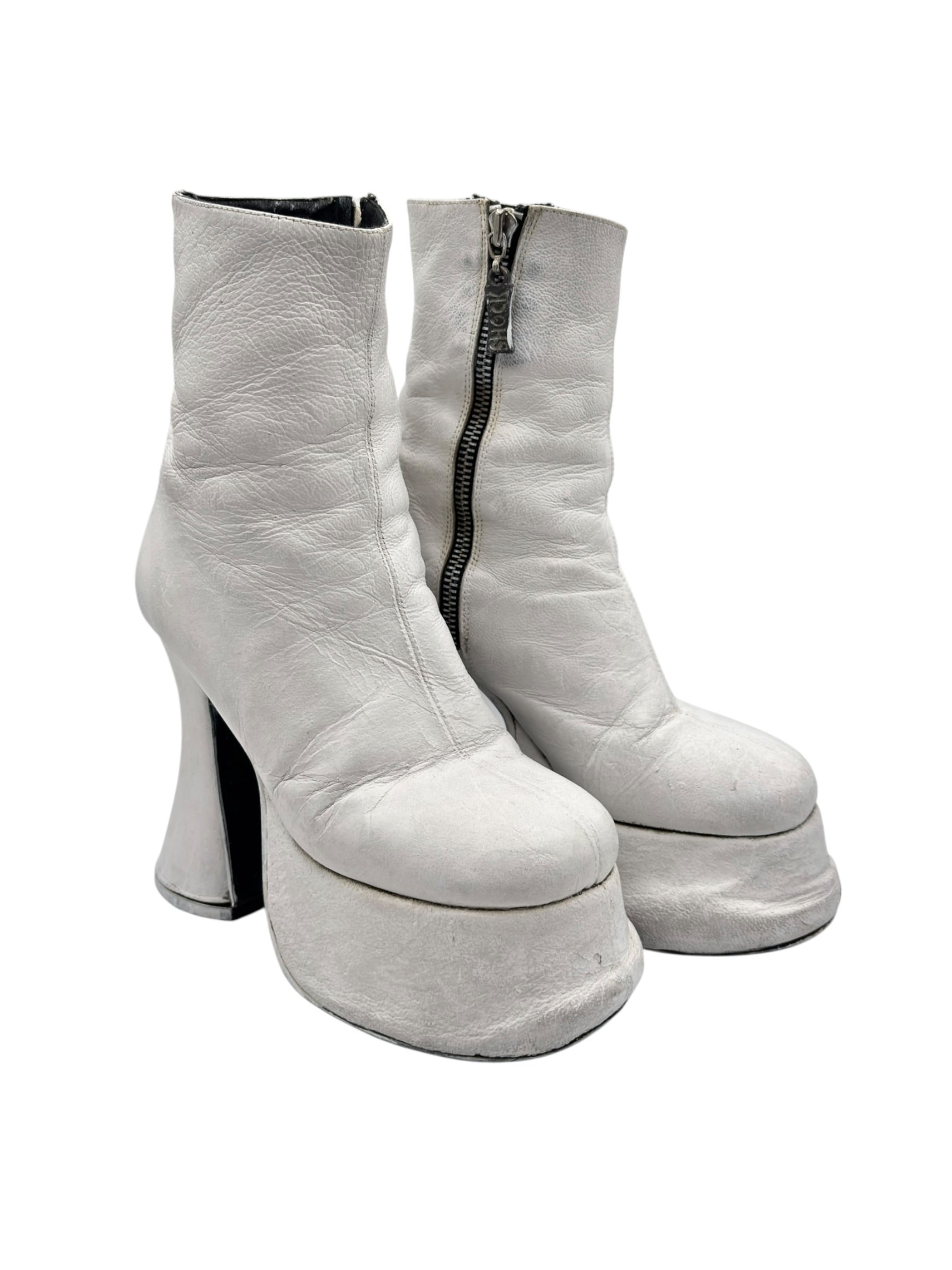 Vintage SHOCK white platform boots size 36