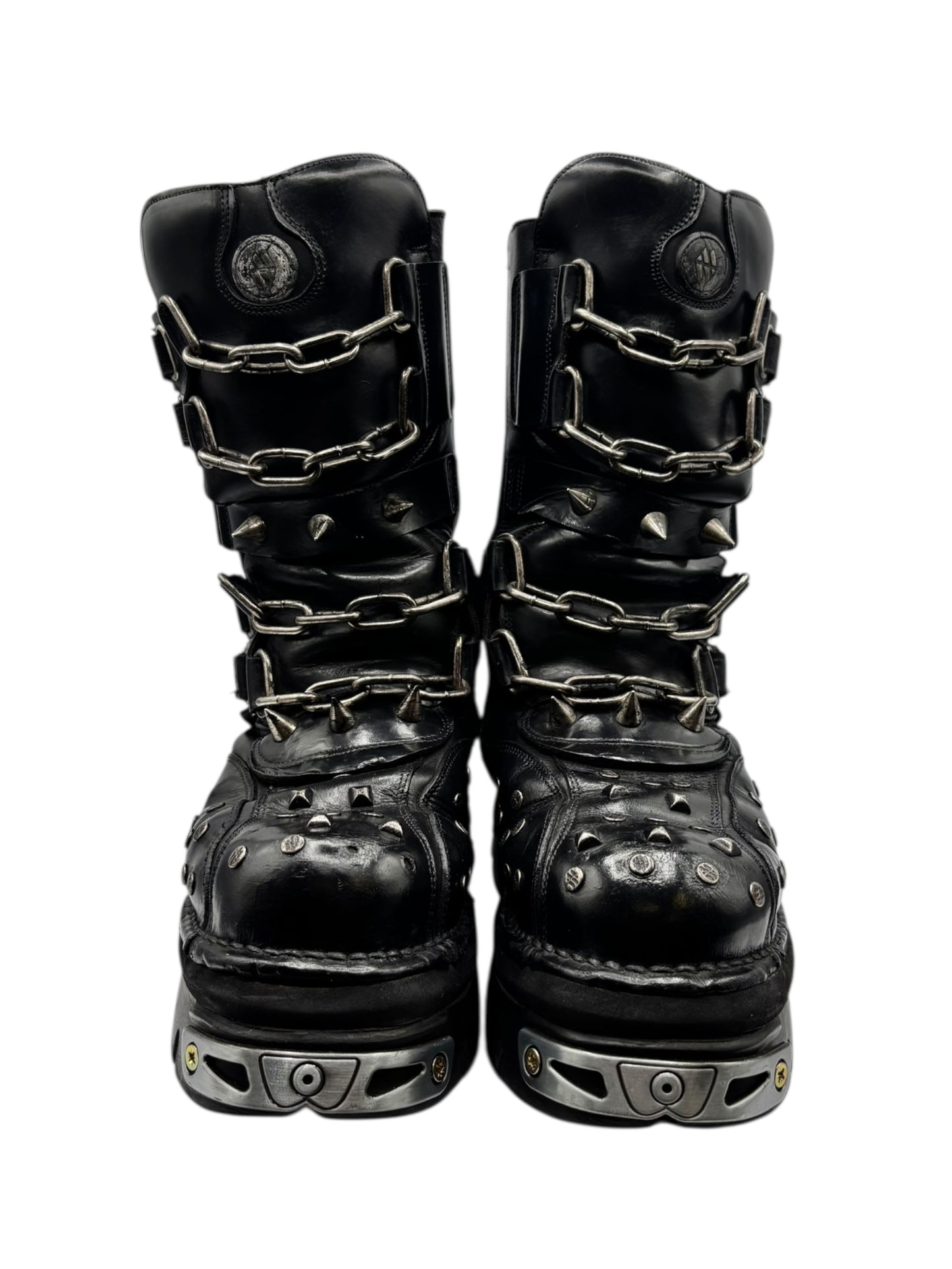 Vintage New Rock studded chain reactor boots size 43