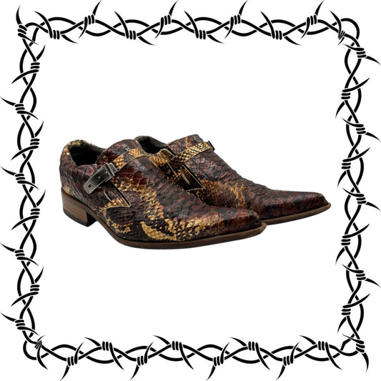 Vintage New Rock snake leather cowboy boots. size 37