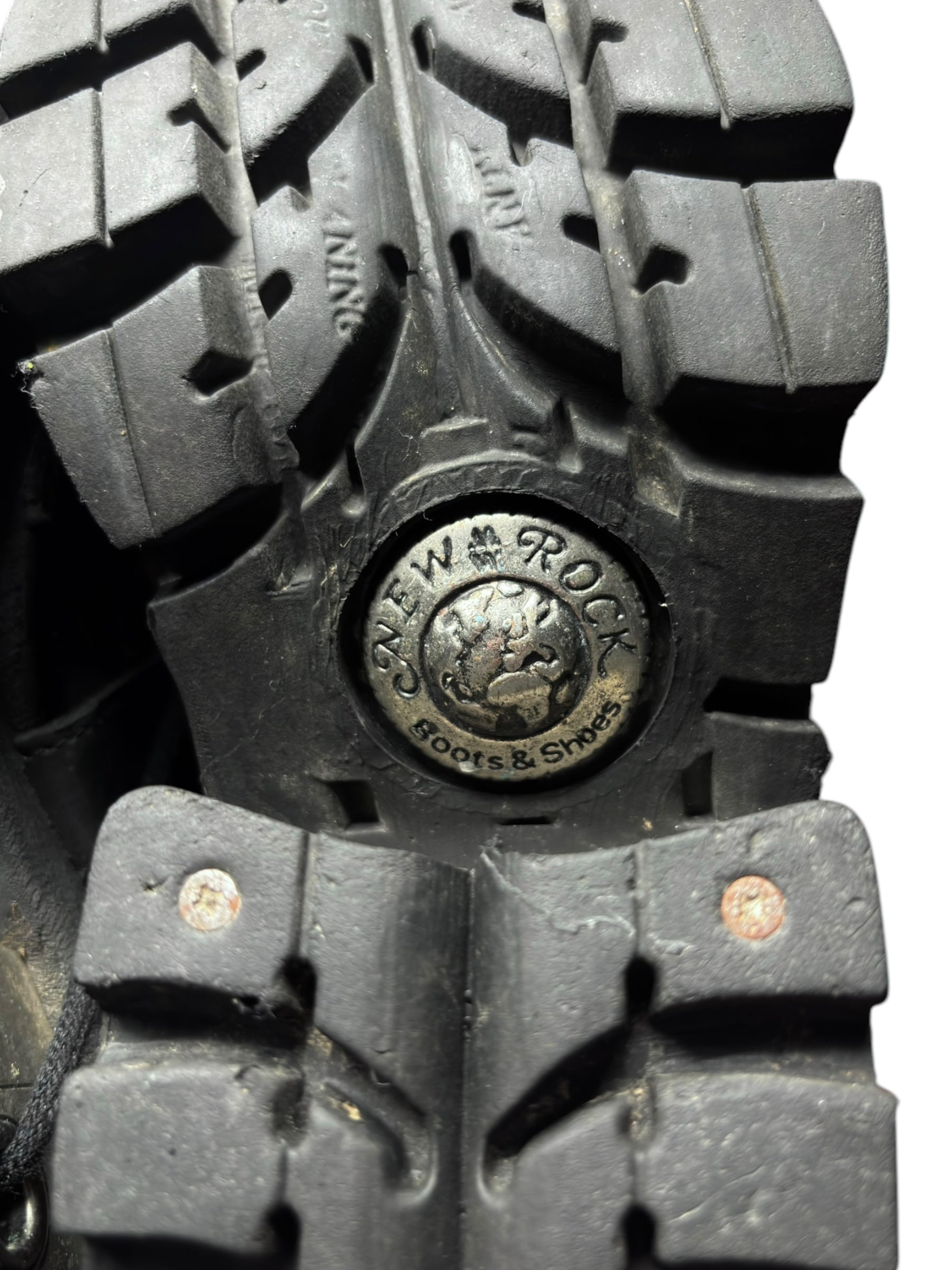 Vintage New Rock flame leather mid-calf boots size 38