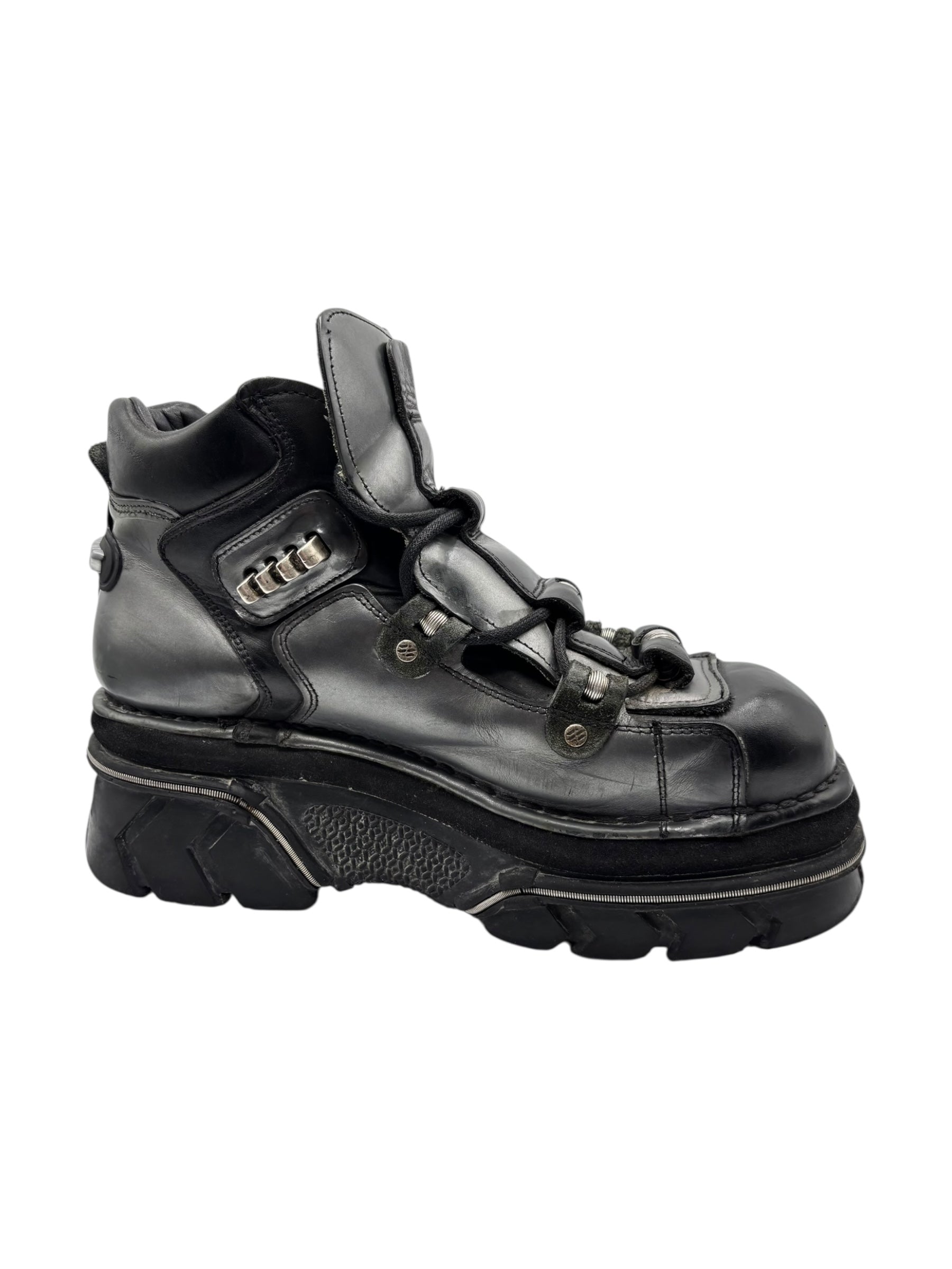 Vintage New Rock grey spring platform boots size 44