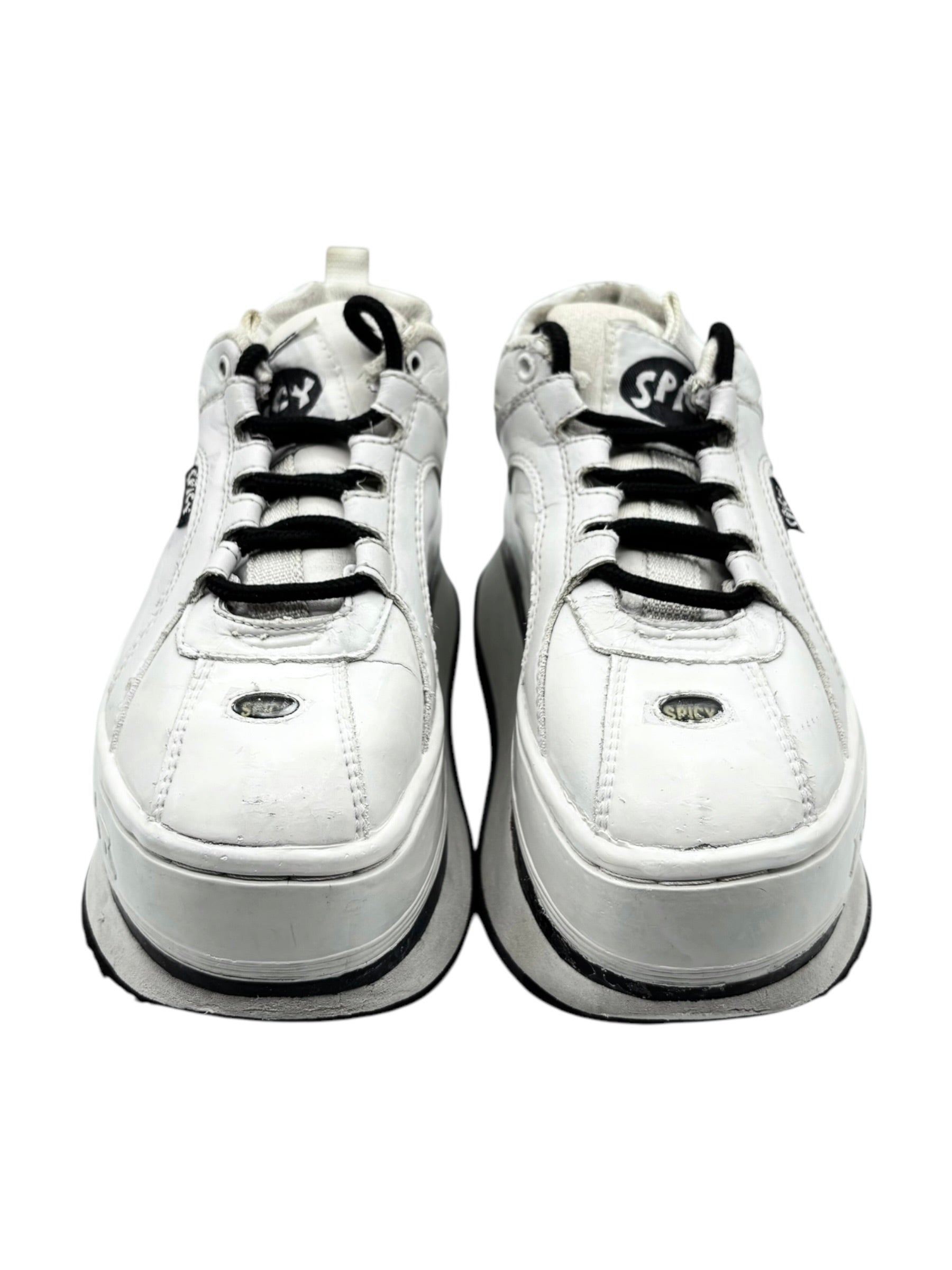 Spicy white platform boots size 36