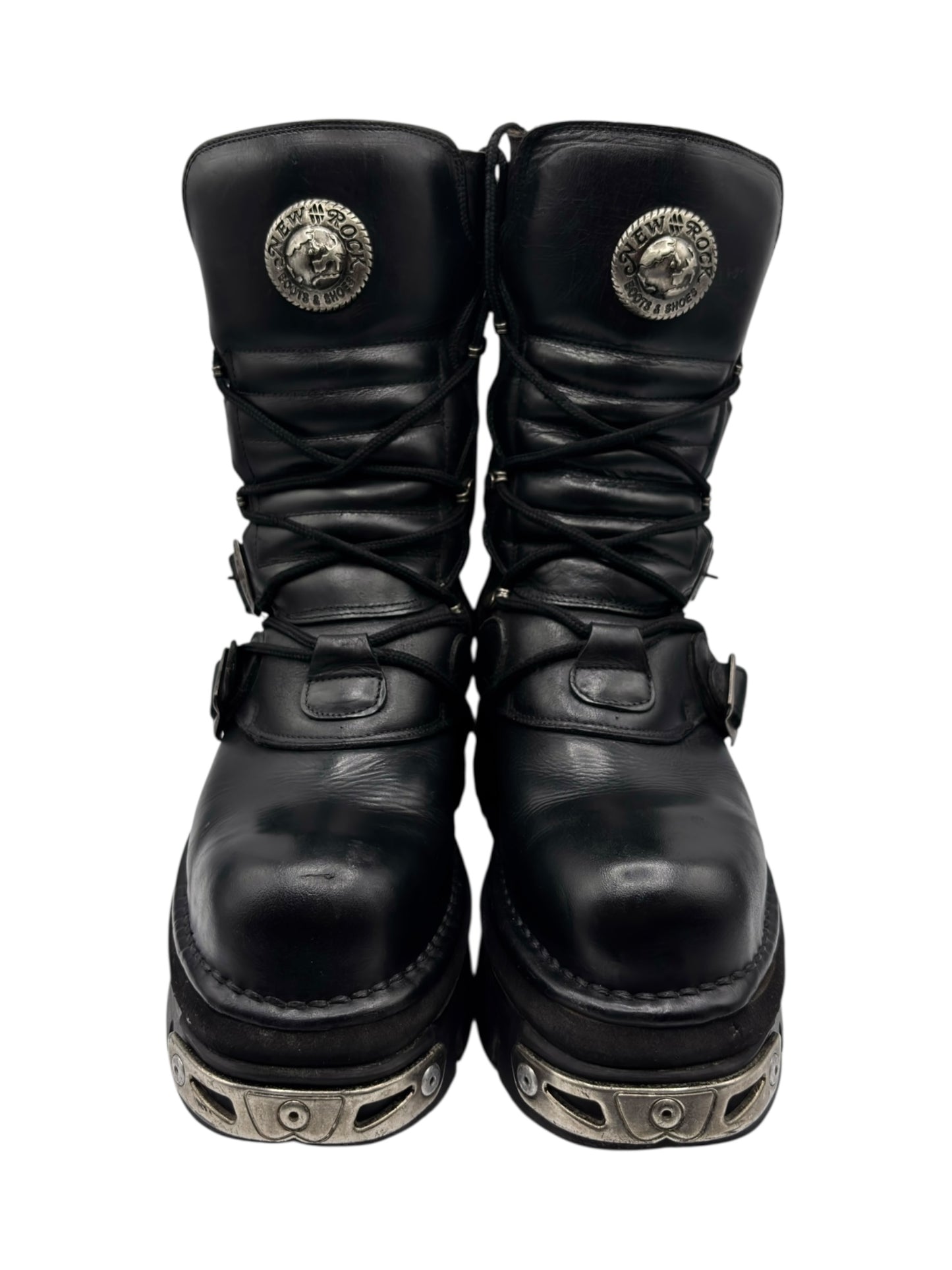 Vintage New Rock mid-calf reactor leather boots size 42