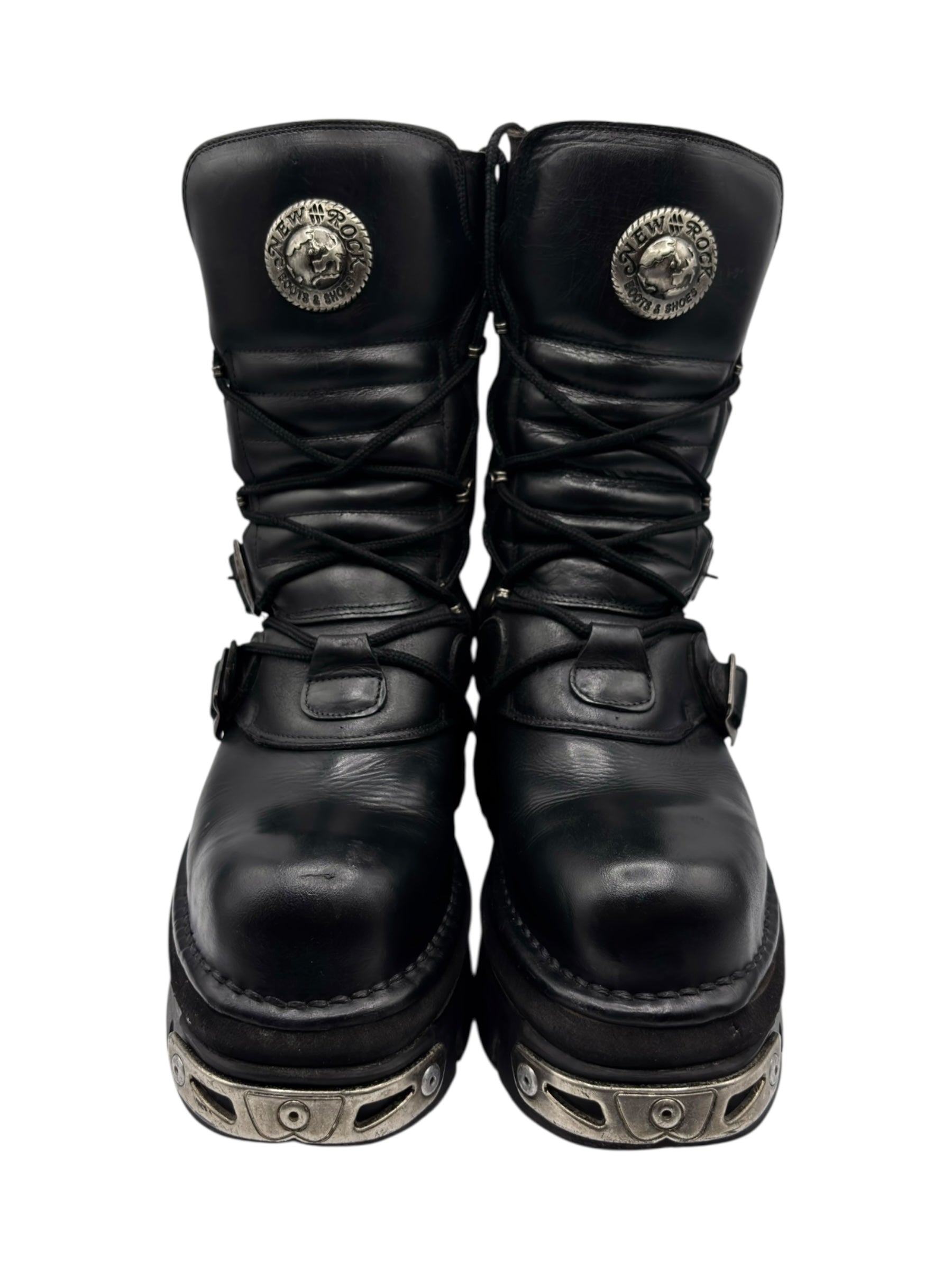 Vintage New Rock mid-calf reactor leather boots size 42