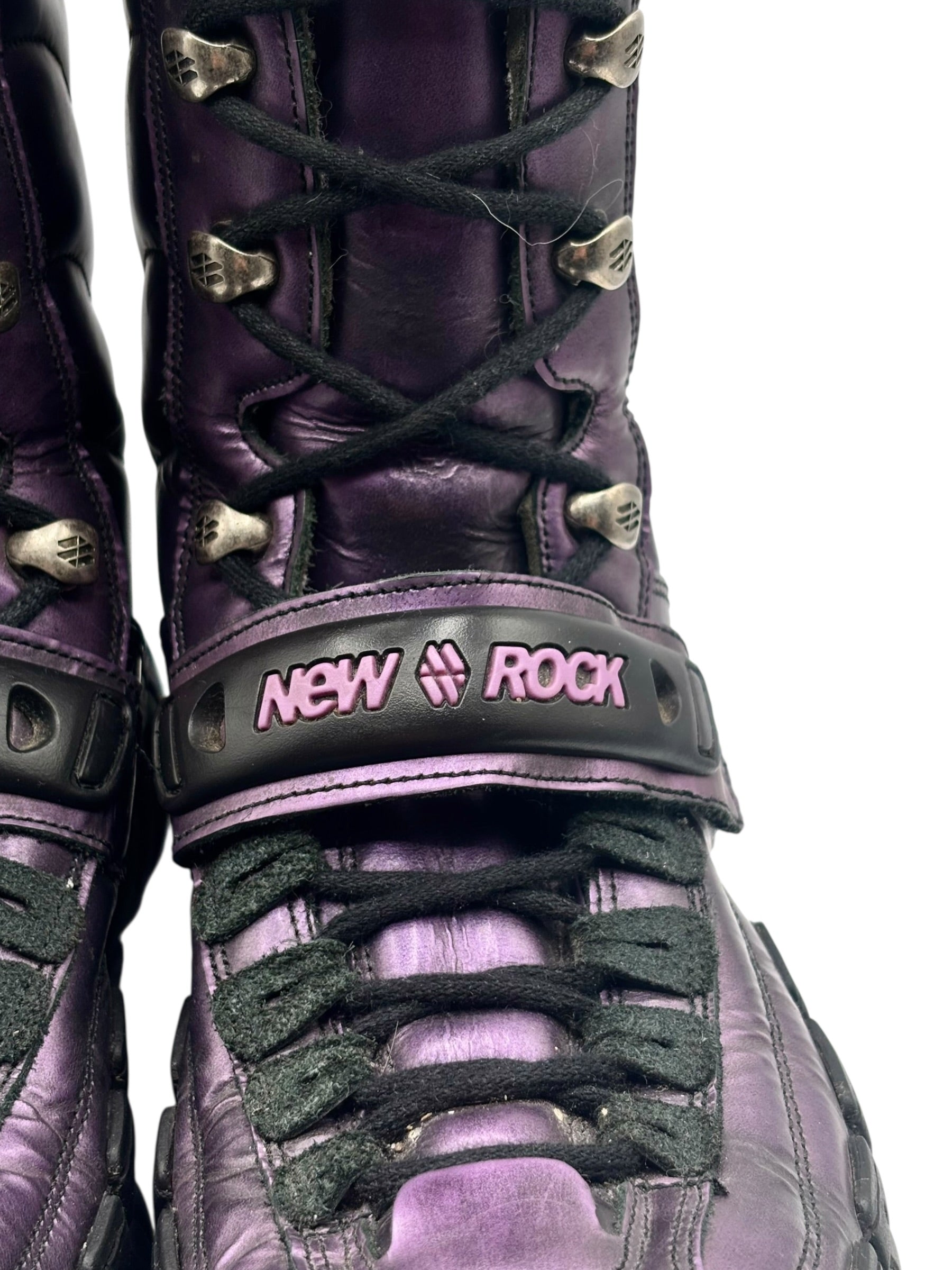 Vintage New Rock purple techno boots size 40