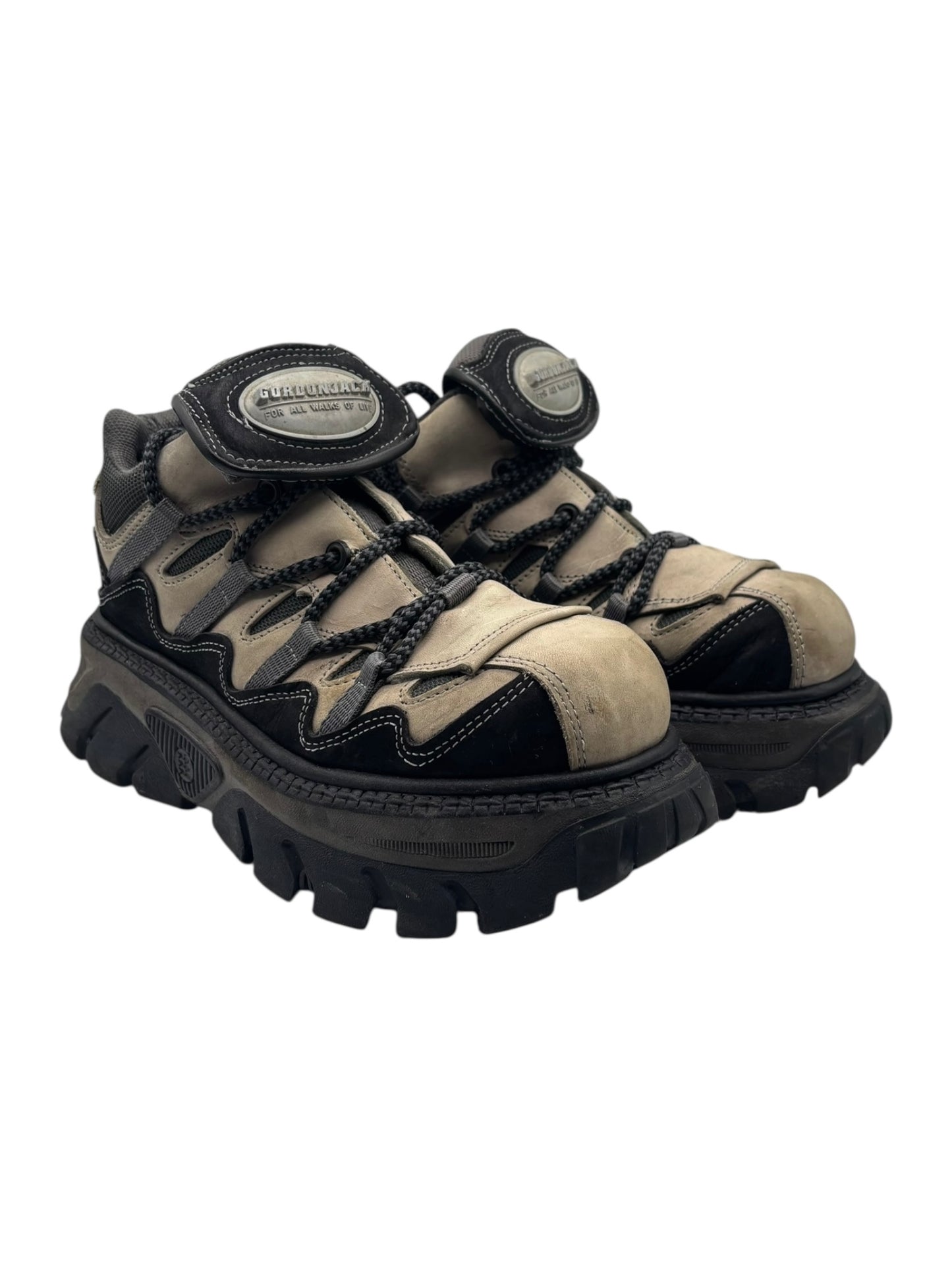 Vintage Gordon Jack black/beige platform boots size 41