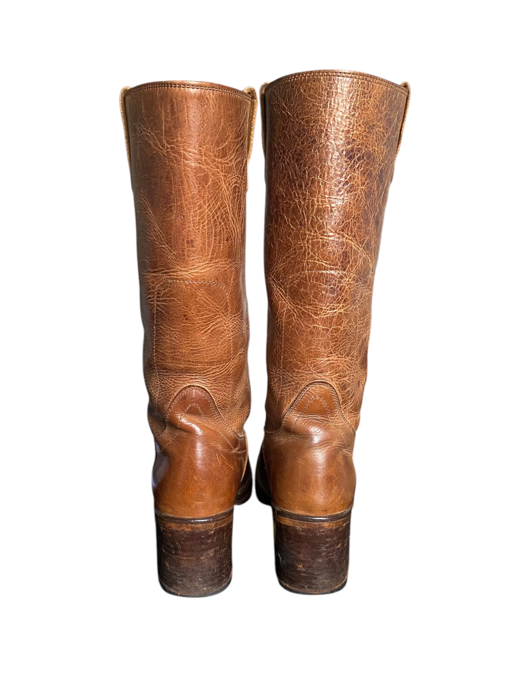 Vintage Destroy block platform leather boots size 36