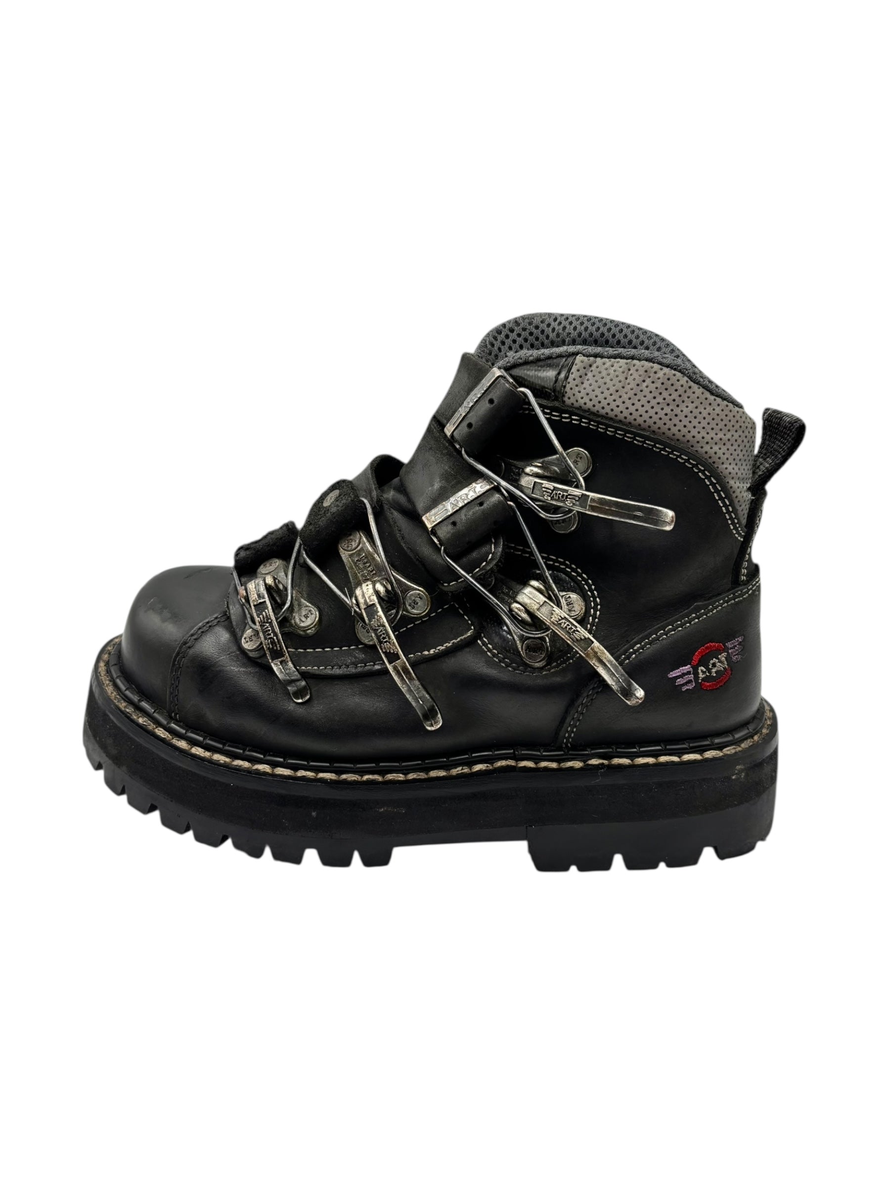 Vintage ART metal clasp platform boots size 36