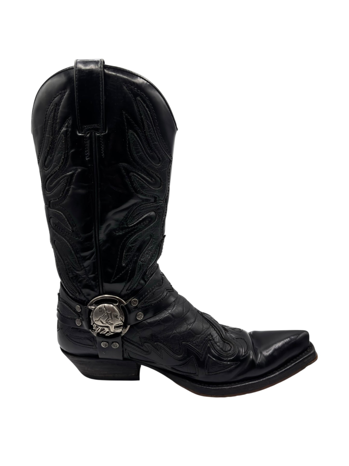 Vintage New Rock flame leather cowboy boots size 42