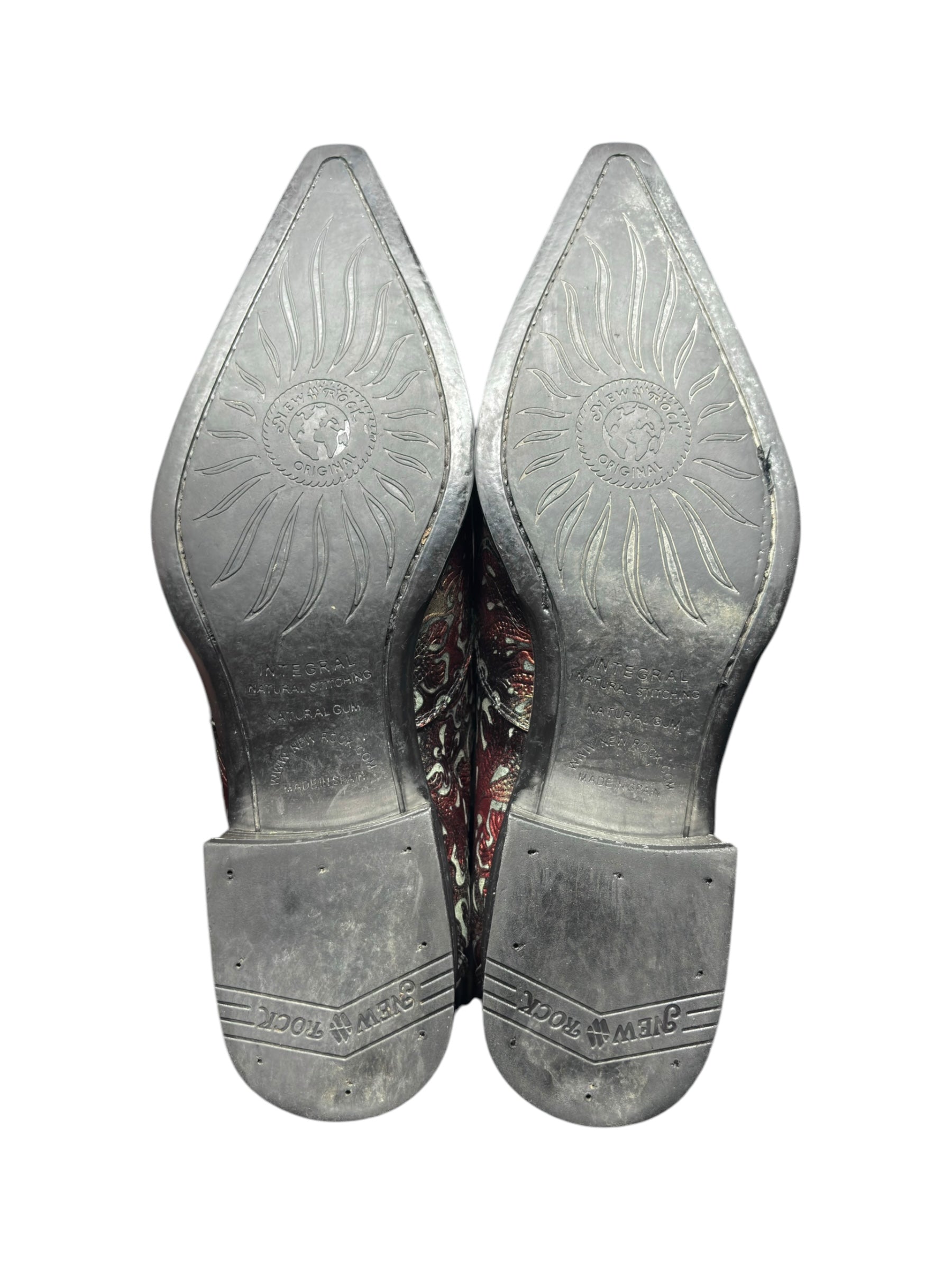 Vintage New Rock patterned leather cowboy boots. size 42