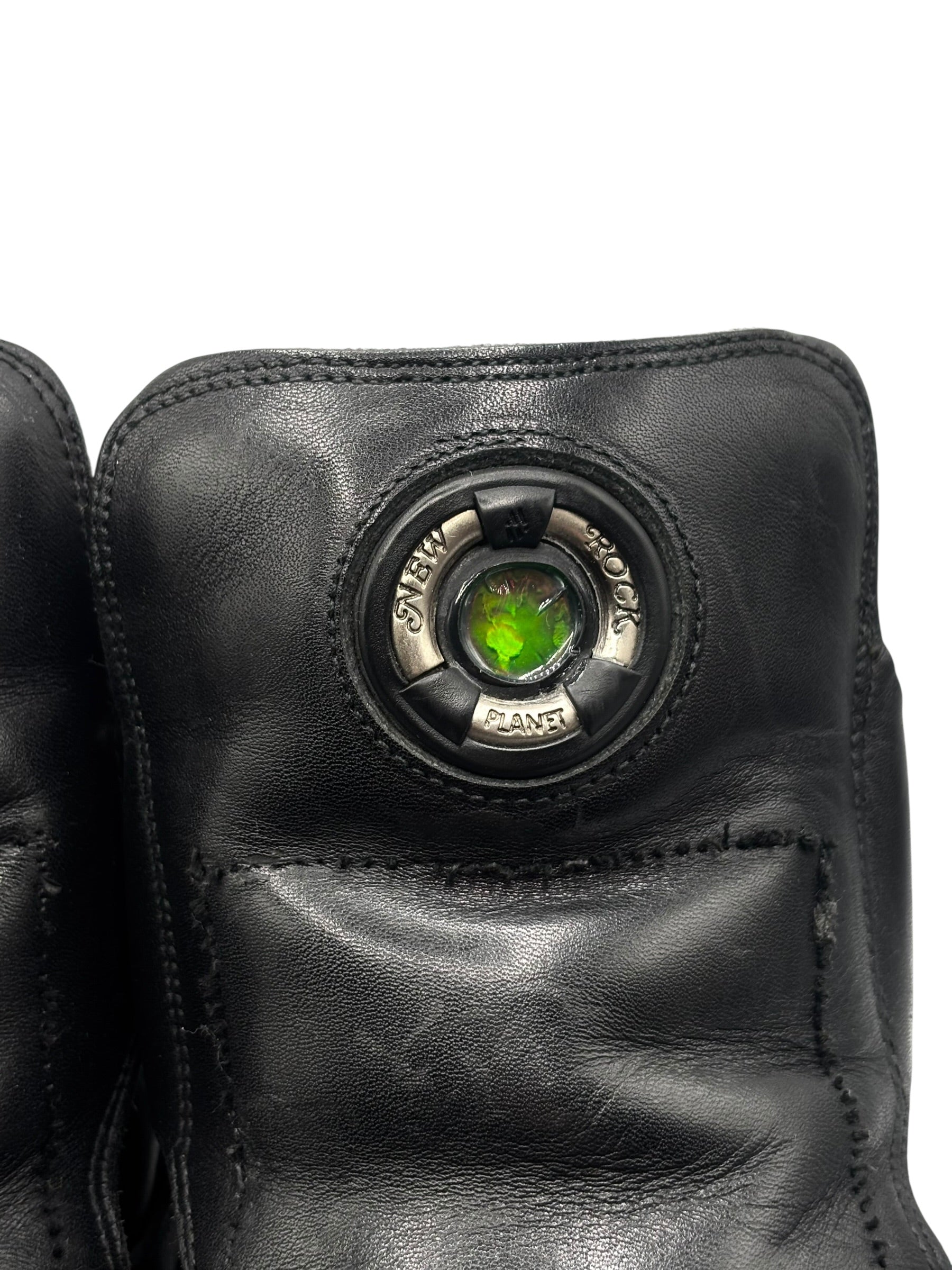 Vintage New Rock raised heel leather boots size 45