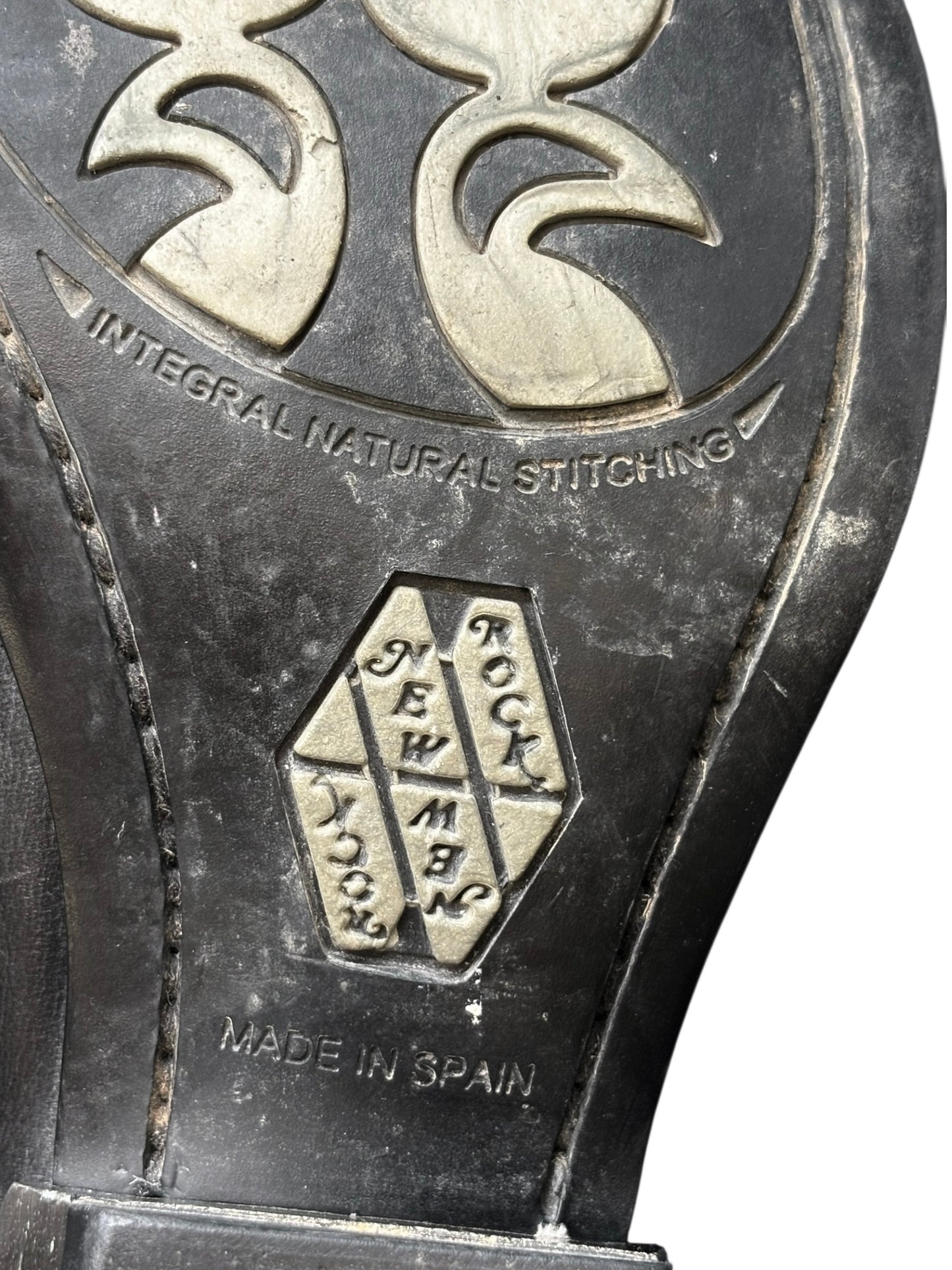 Beautiful vintage New Rock grey flame leather cowboy boots size 41