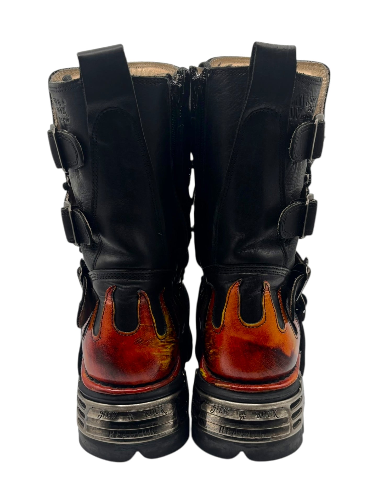 Vintage New Rock mid-calf flame reactor boots size 42
