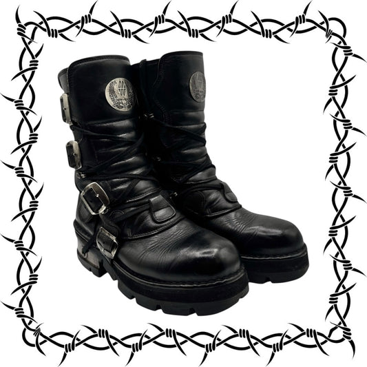 Vintage New Rock leather mid-calf boots size 38