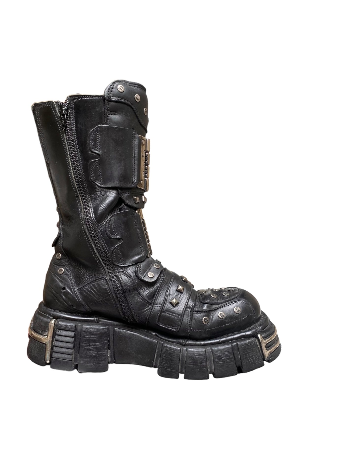 Vintage New Rock studded platform boots size 42