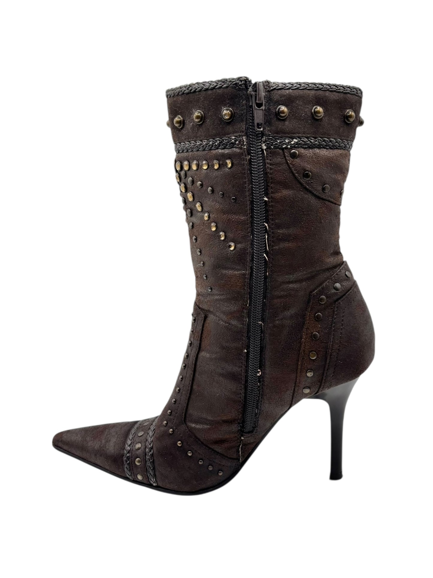 Y2k El Dantes type leather brown heels from brand Dangela size 37