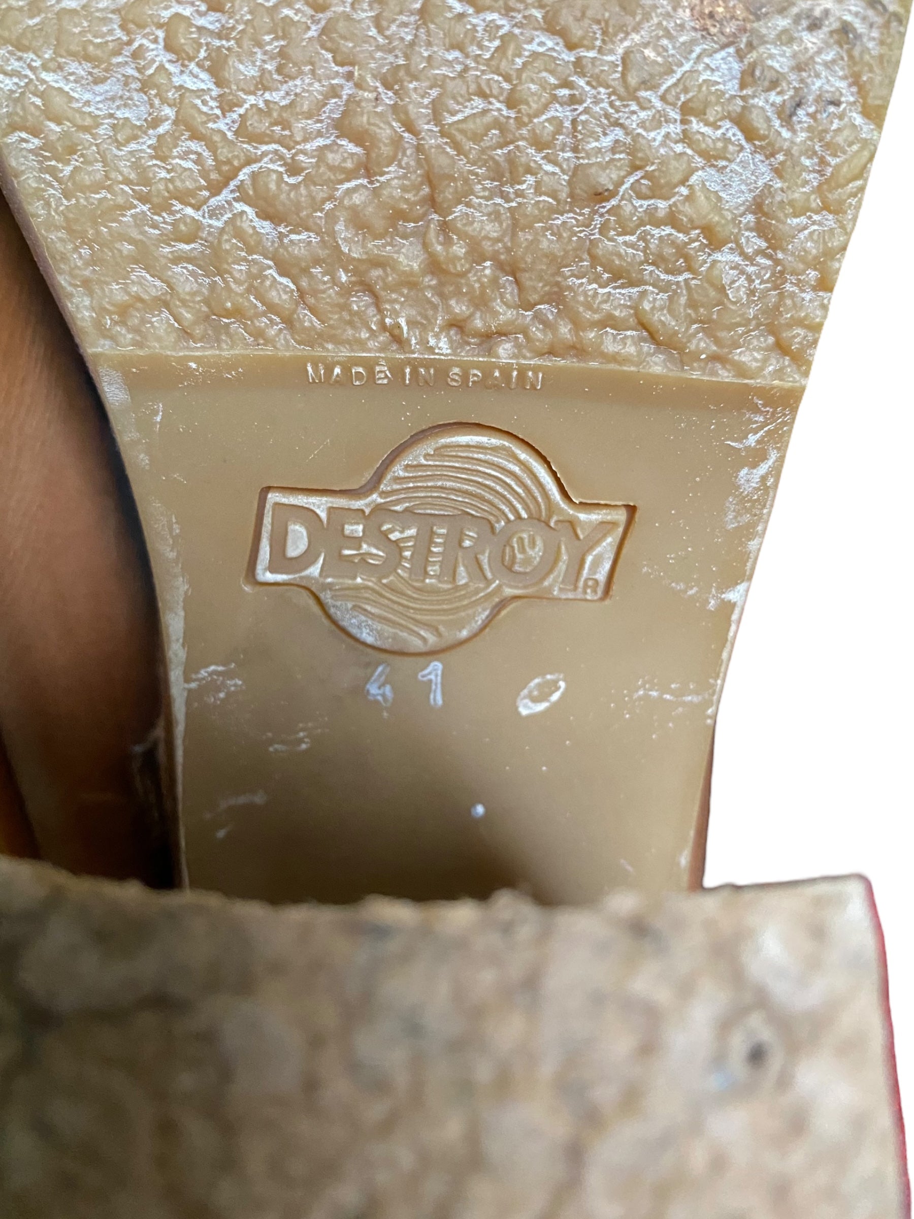 Vintage Destroy block platform leather boots size 41