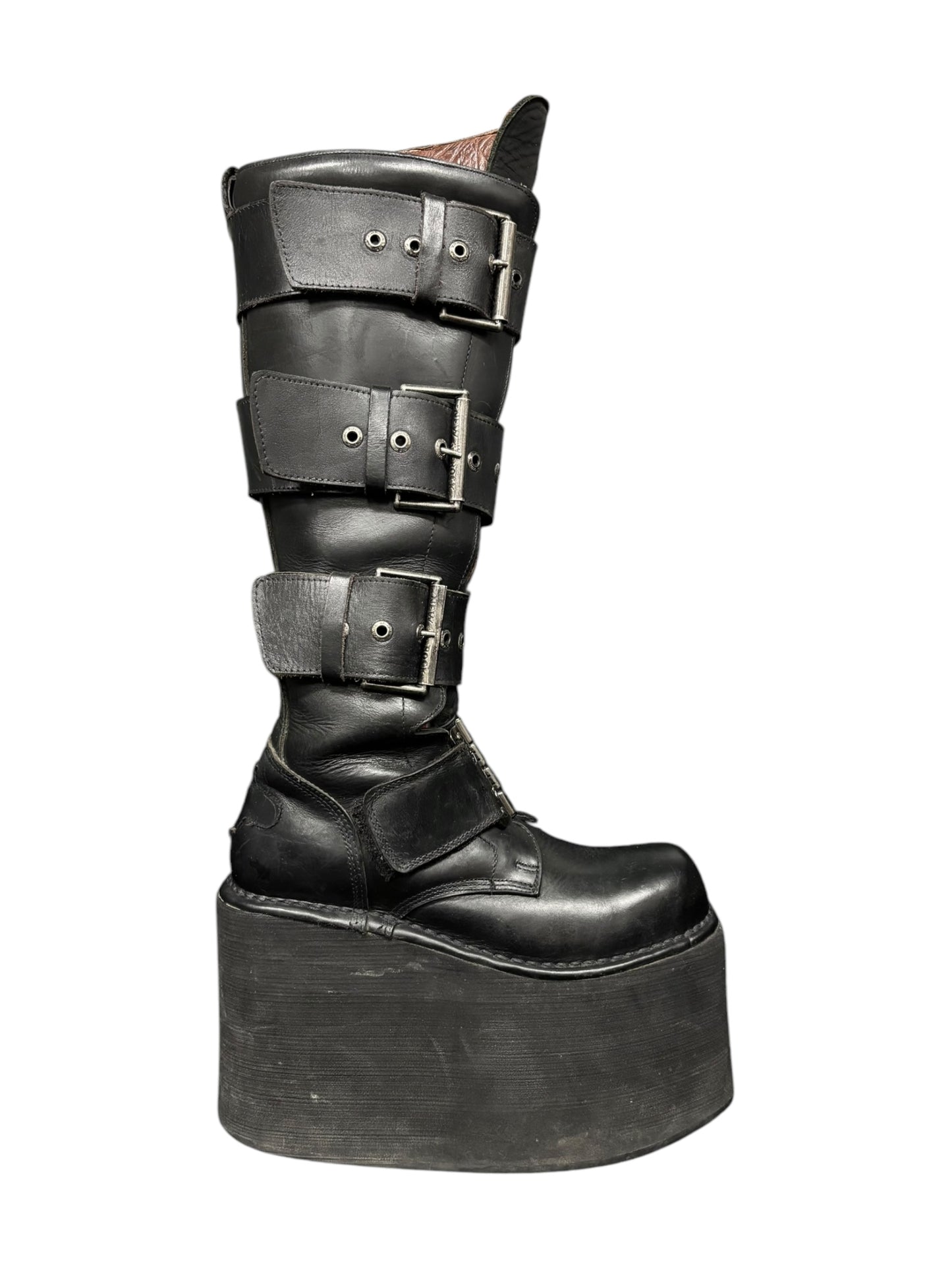 Vintage 90s New Rock knee-high neptuno platform boots size 40