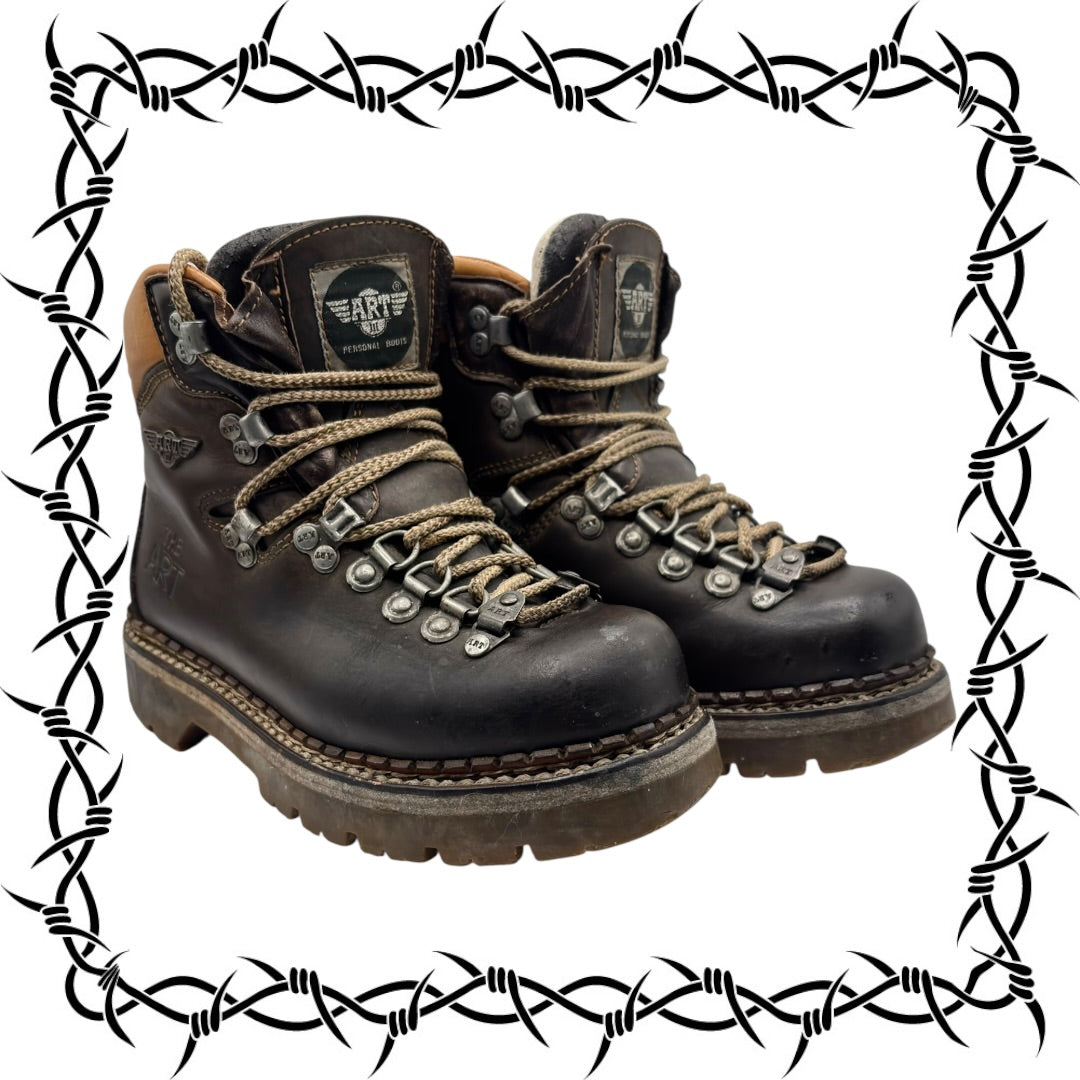 Vintage ART brown leather ankle boots size 36