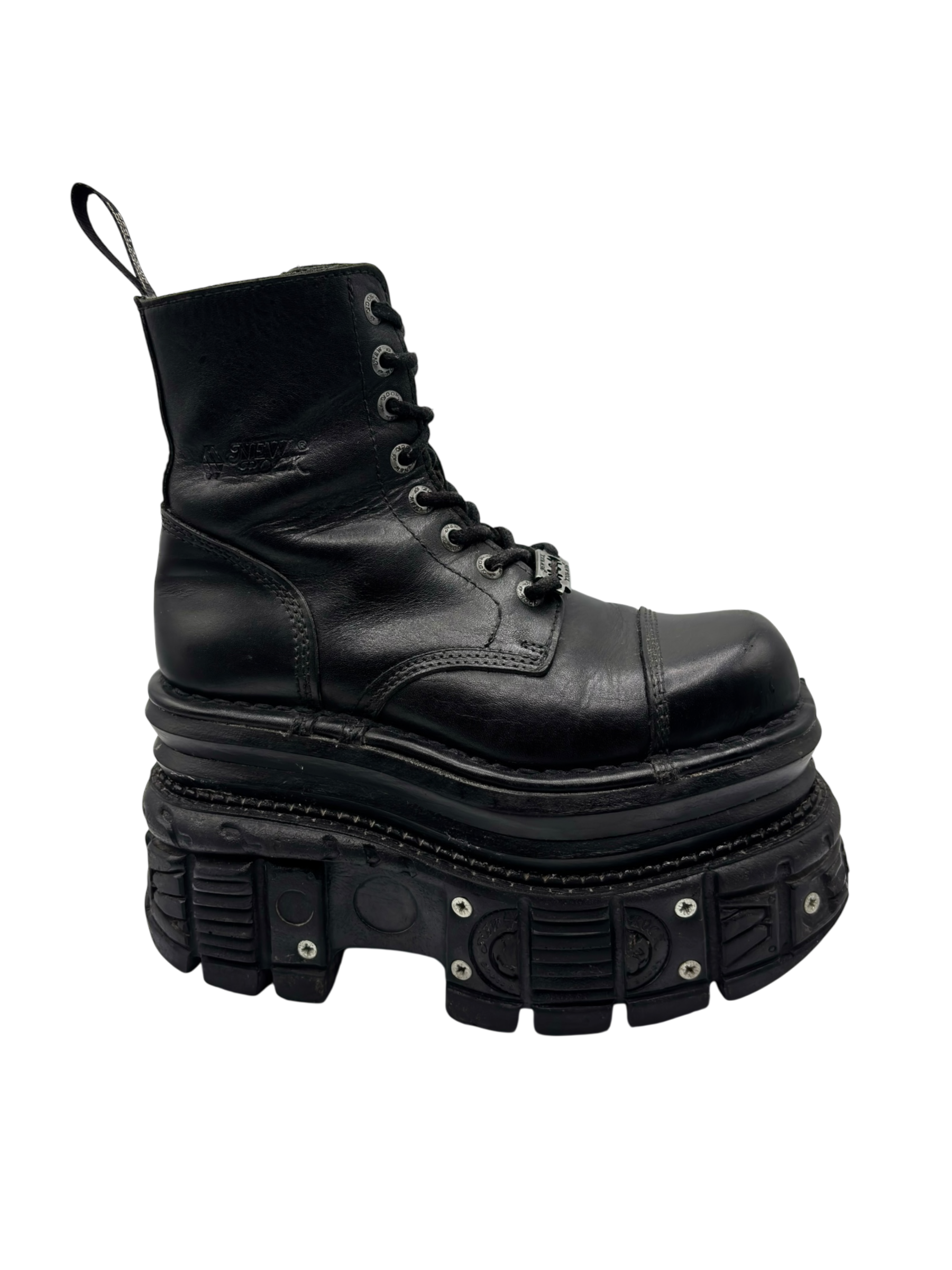 New Rock mega platform techno leather boots size 37
