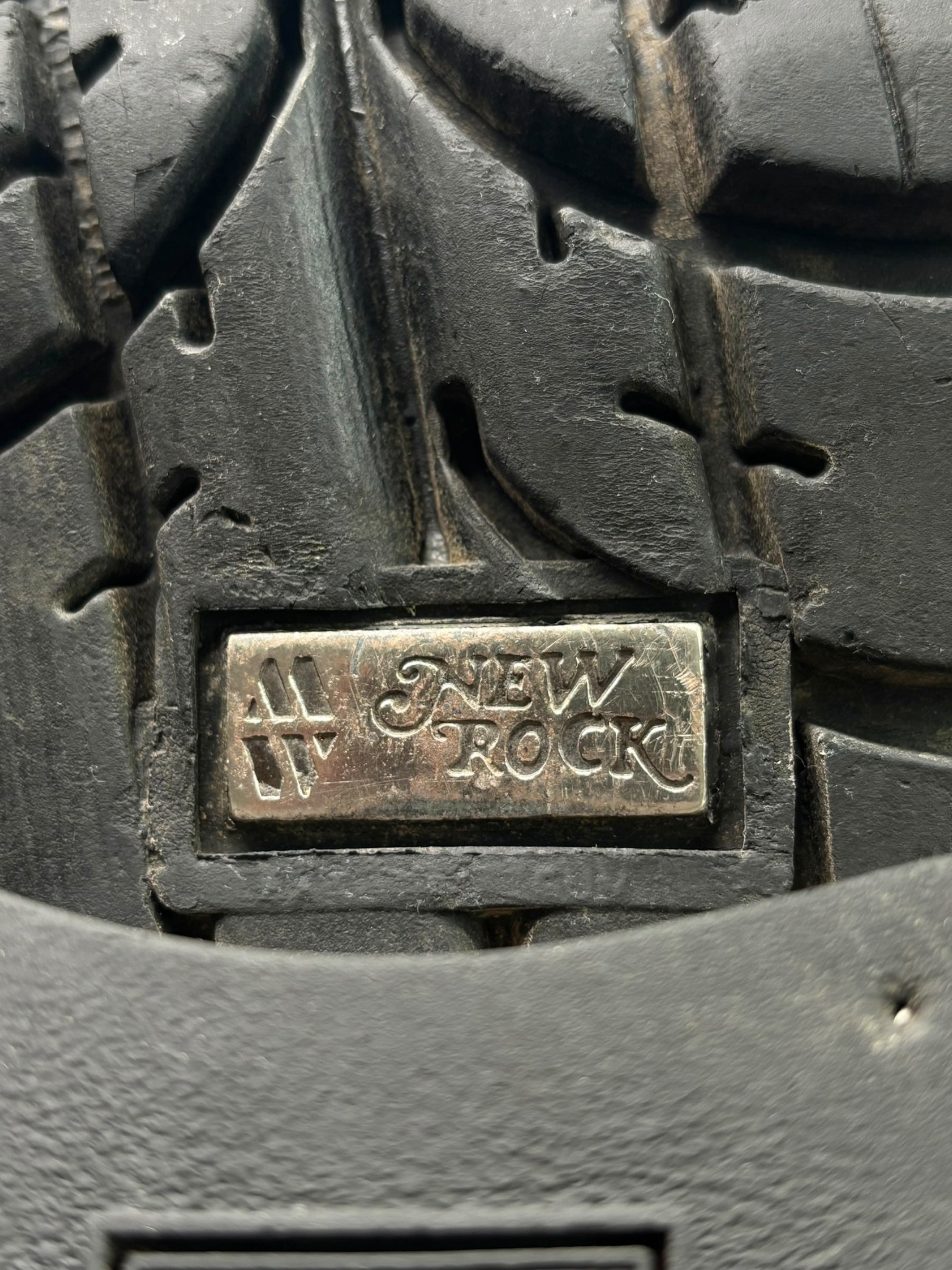 Extremely rare vintage New Rock buckled raised-heel leather boots size 42