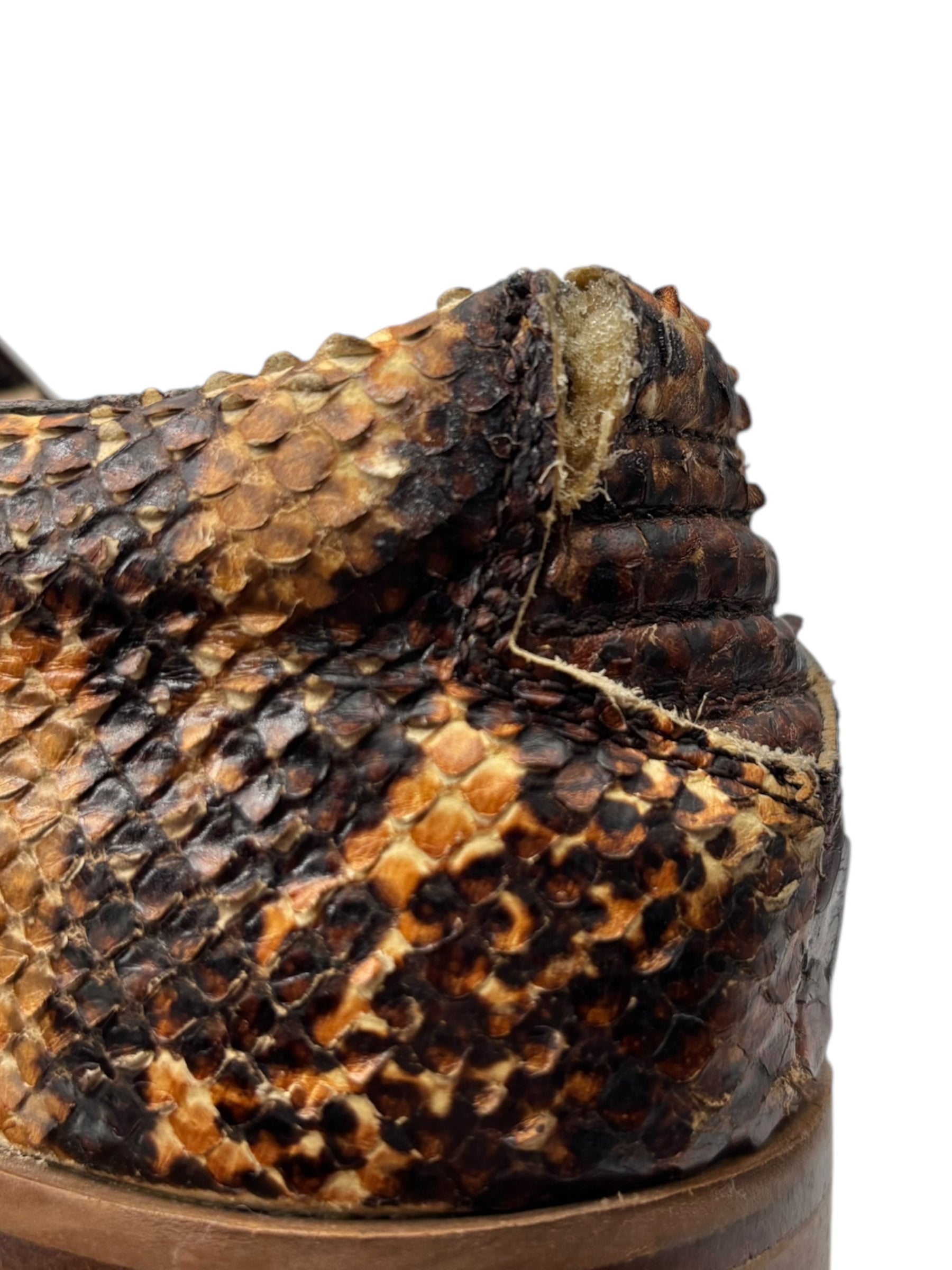 Vintage New Rock snake leather cowboy boots. size 37