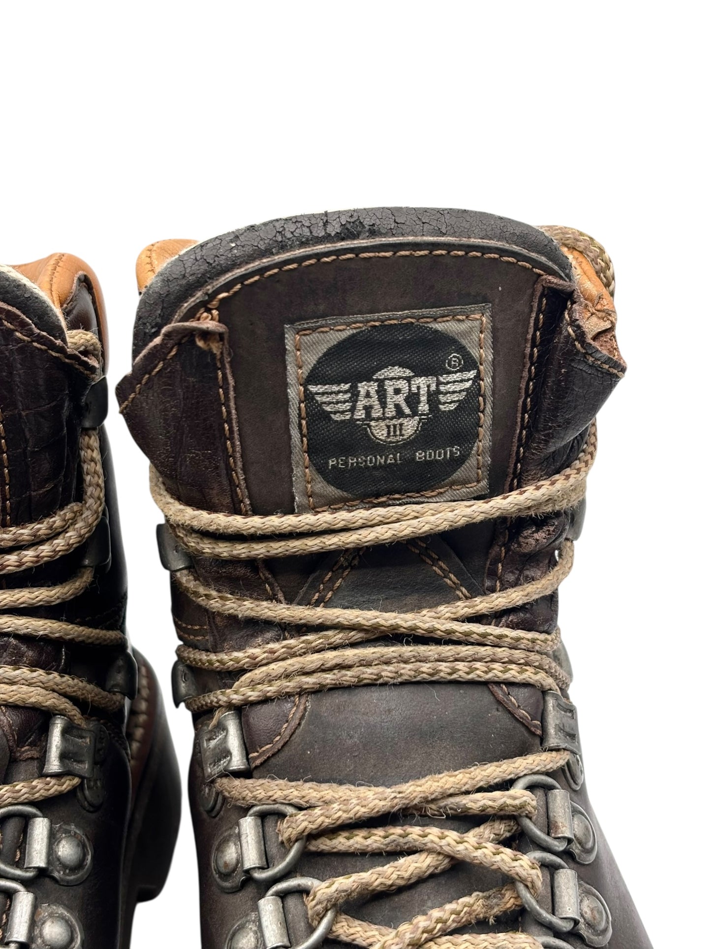 Vintage ART brown leather ankle boots size 36