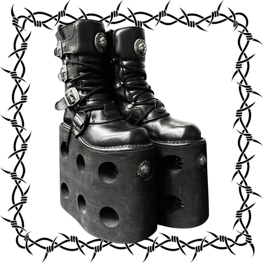 Super rare vintage New Rock double neptuno platform boots size 37