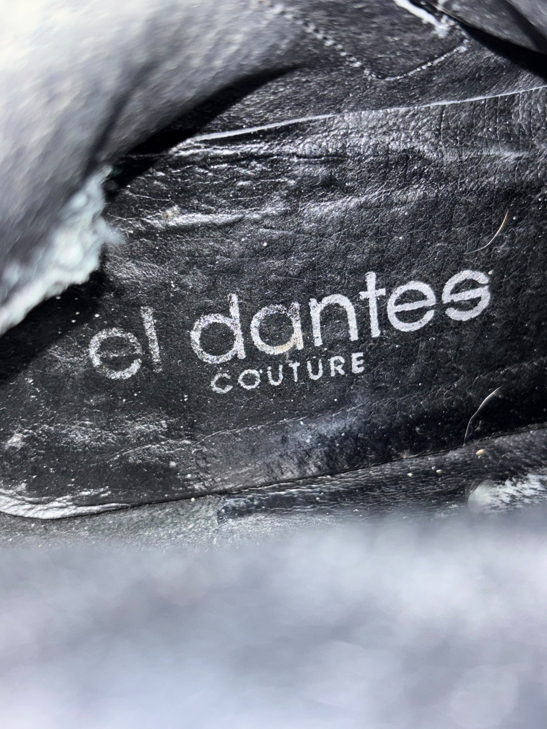 Beautiful vintage El Dantes black leather pointy boots size 39