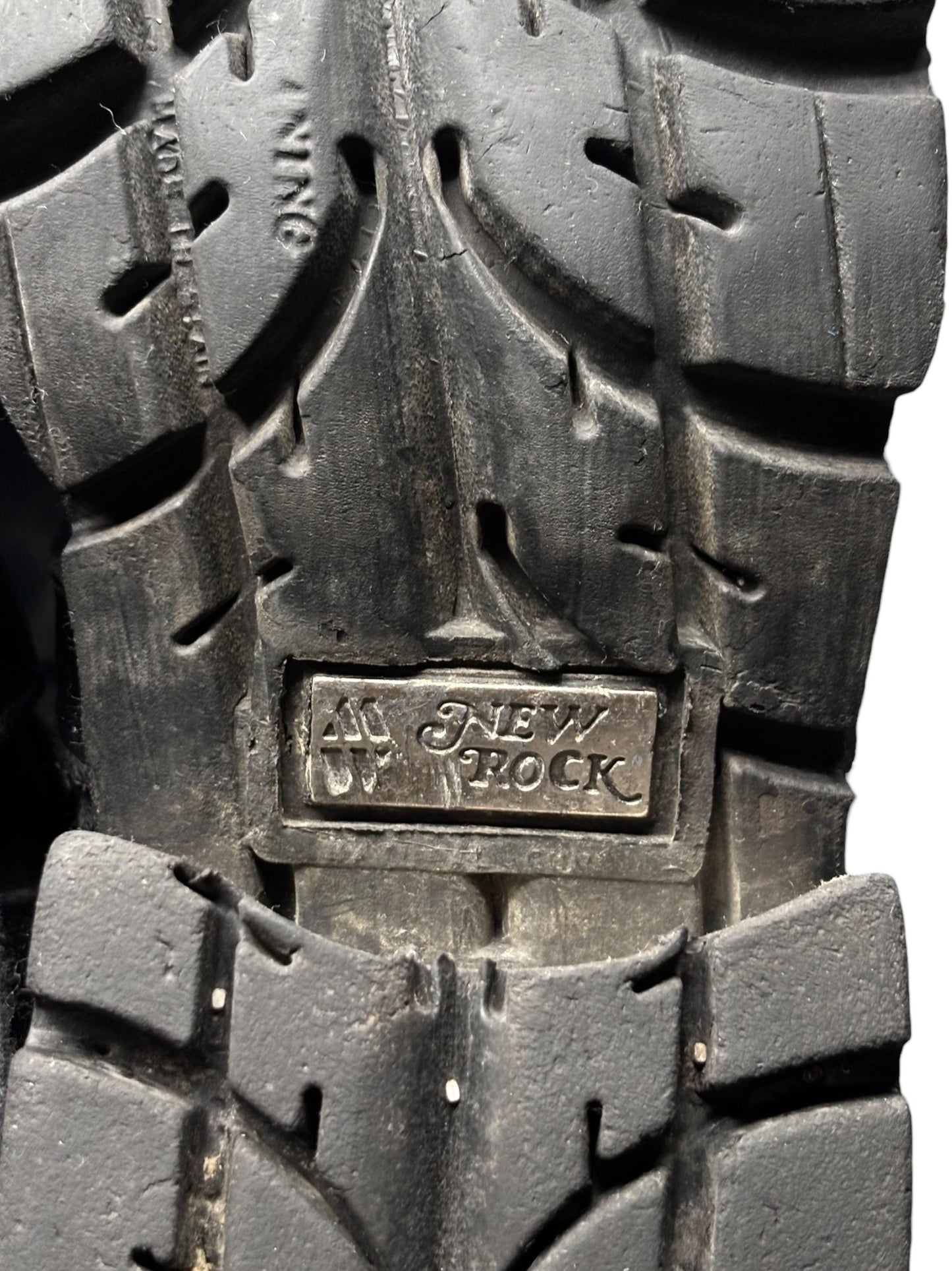 Vintage New Rock buckled raised-heel mid-calf leather boots