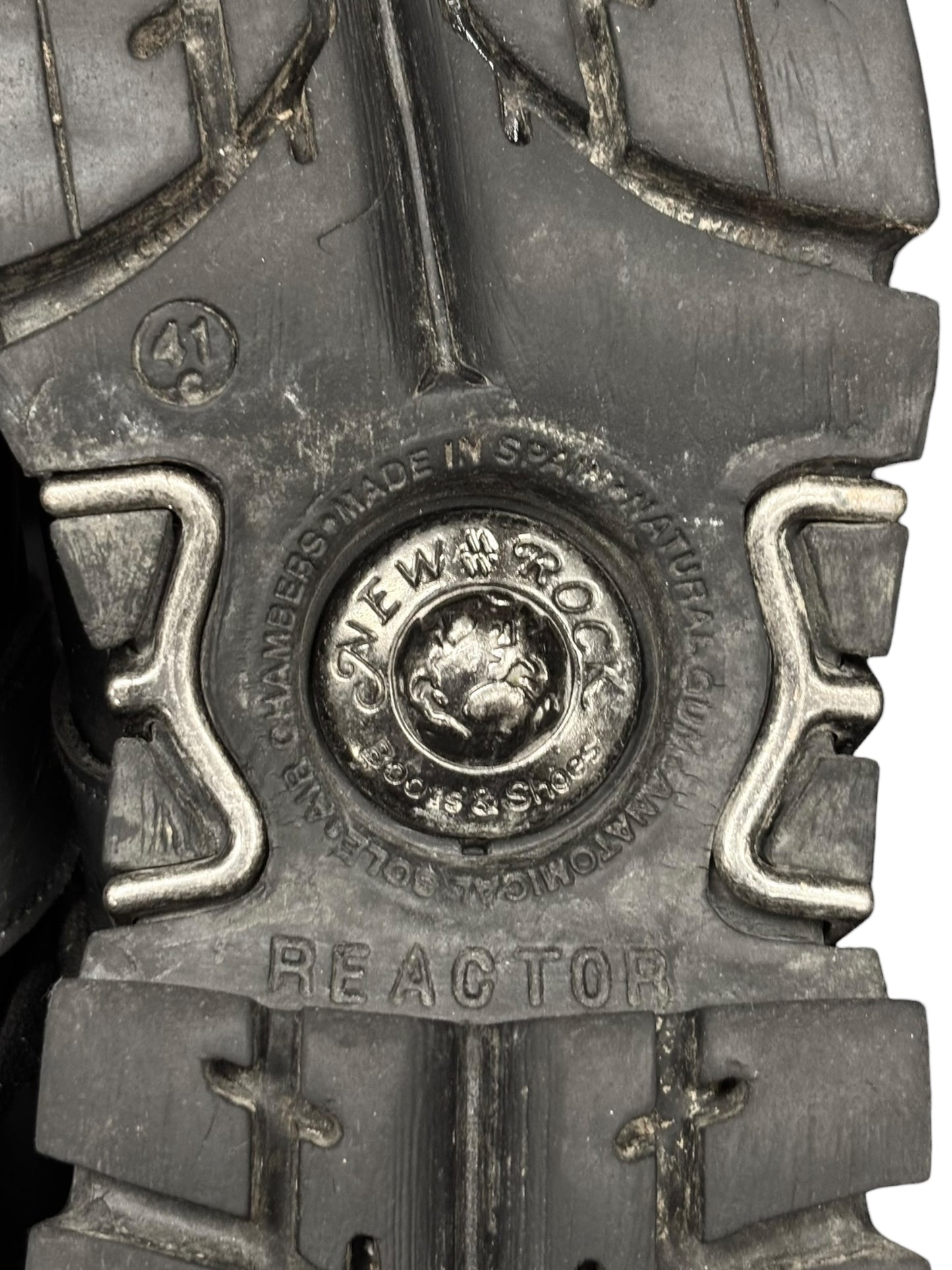 Vintage New Rock grey mid-calf reactor leather boots