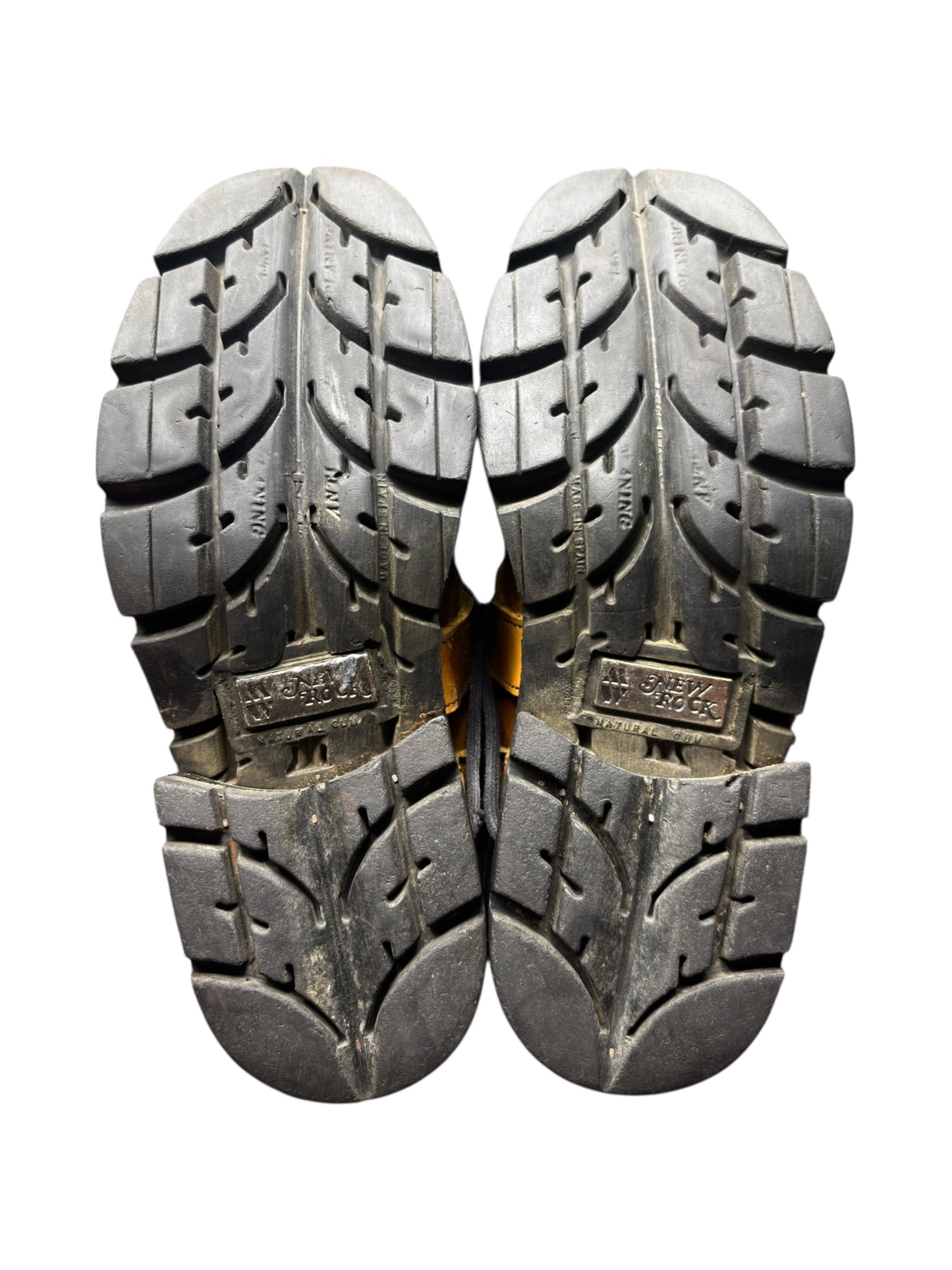 Vintage New Rock yellow raised heel leather boots size 39