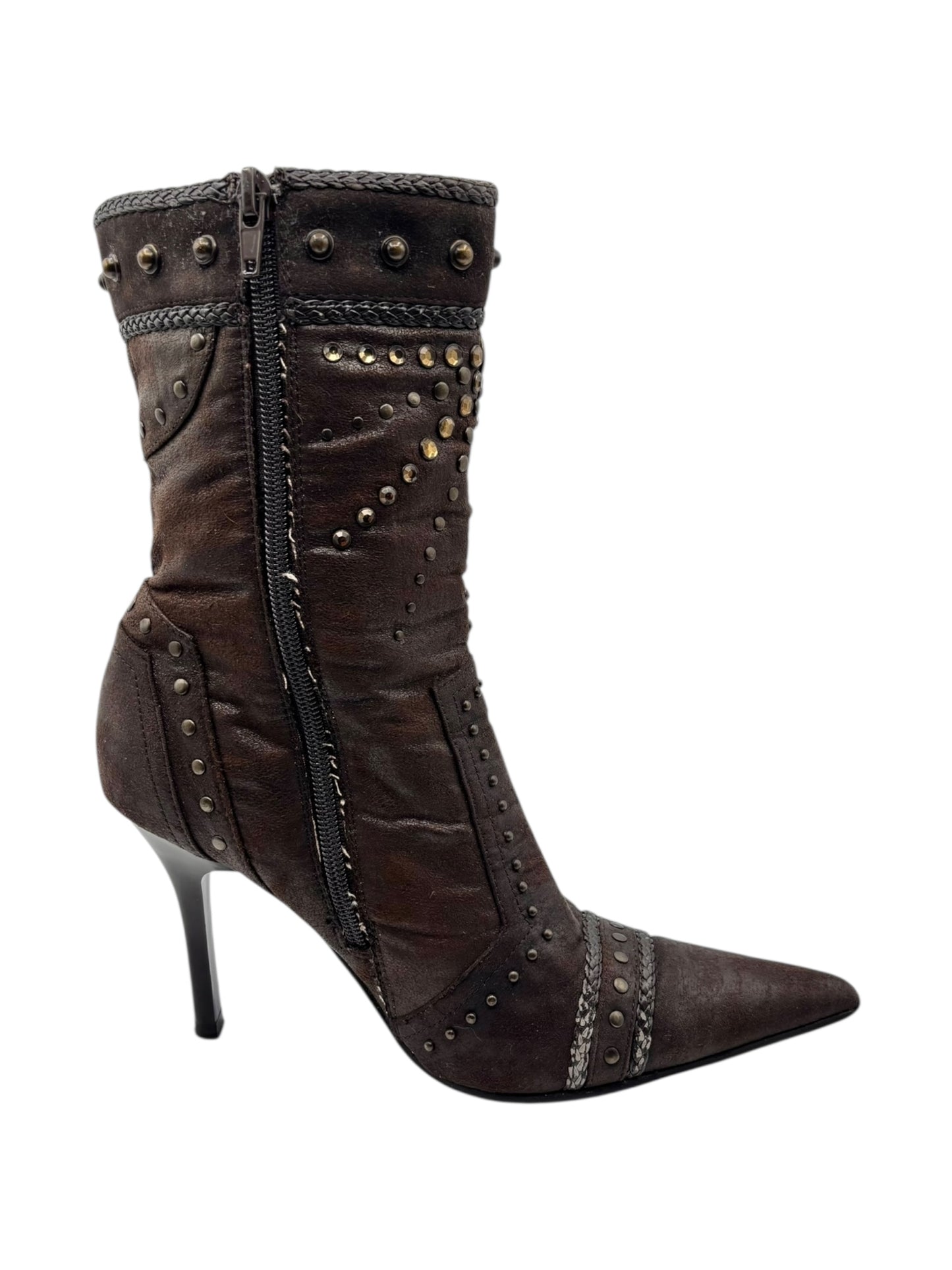 Y2k El Dantes type leather brown heels from brand Dangela size 37