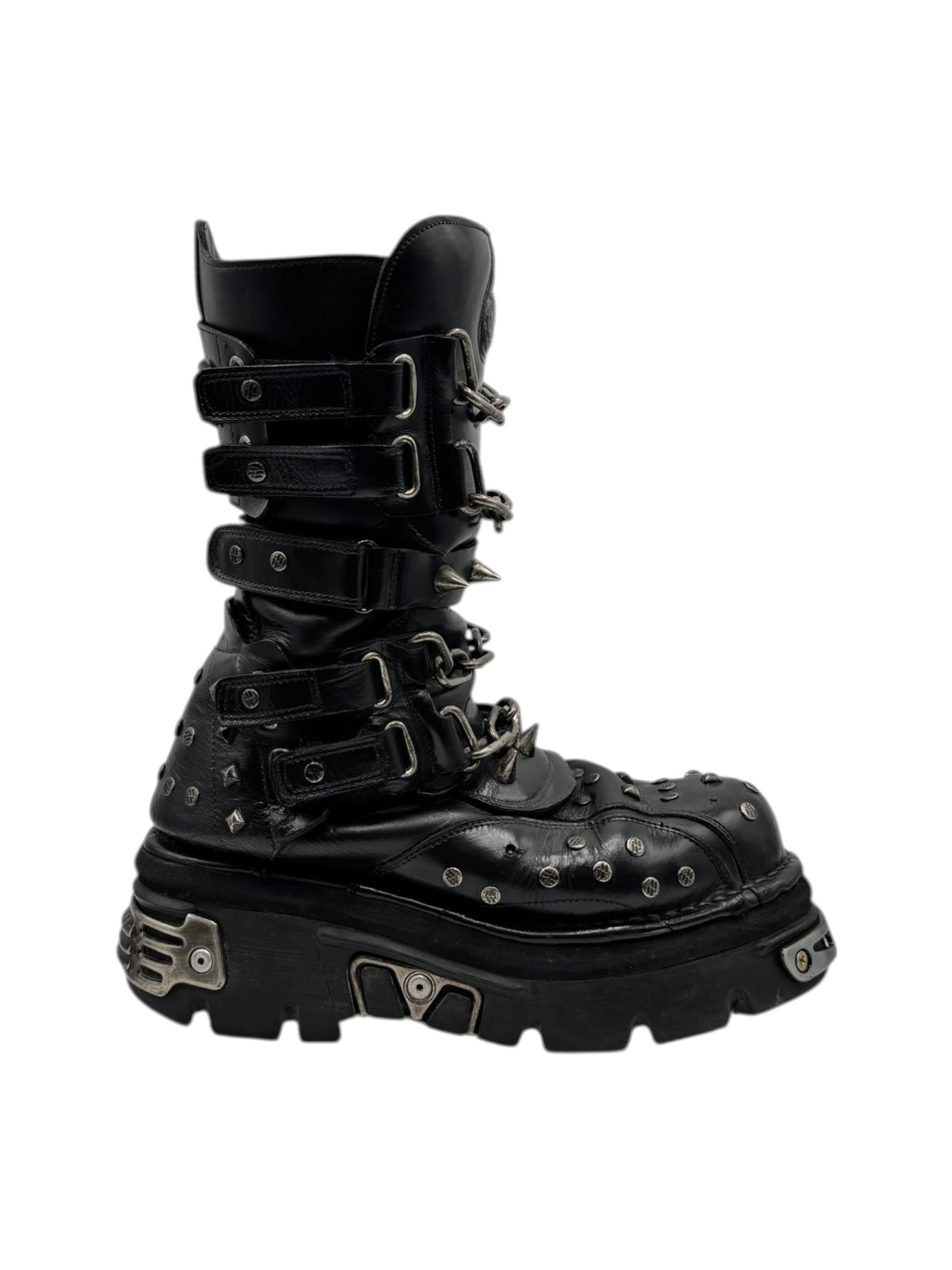 Vintage New Rock studded chain reactor boots size 43