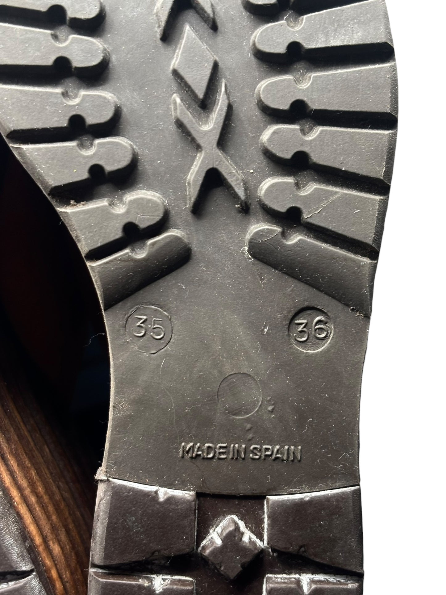 Vintage El Dantes brown block platform sandals size 36