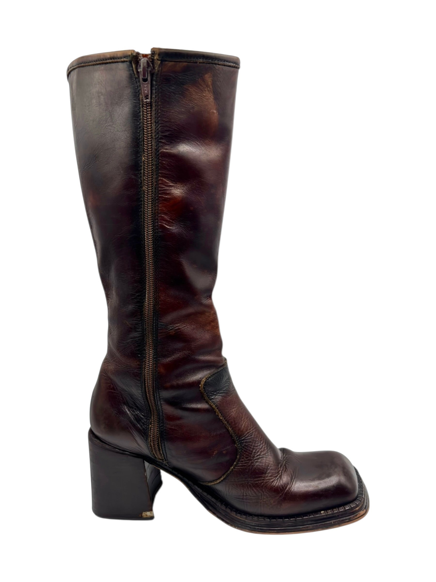 Beautiful vintage El Dantes brown leather boots size 38