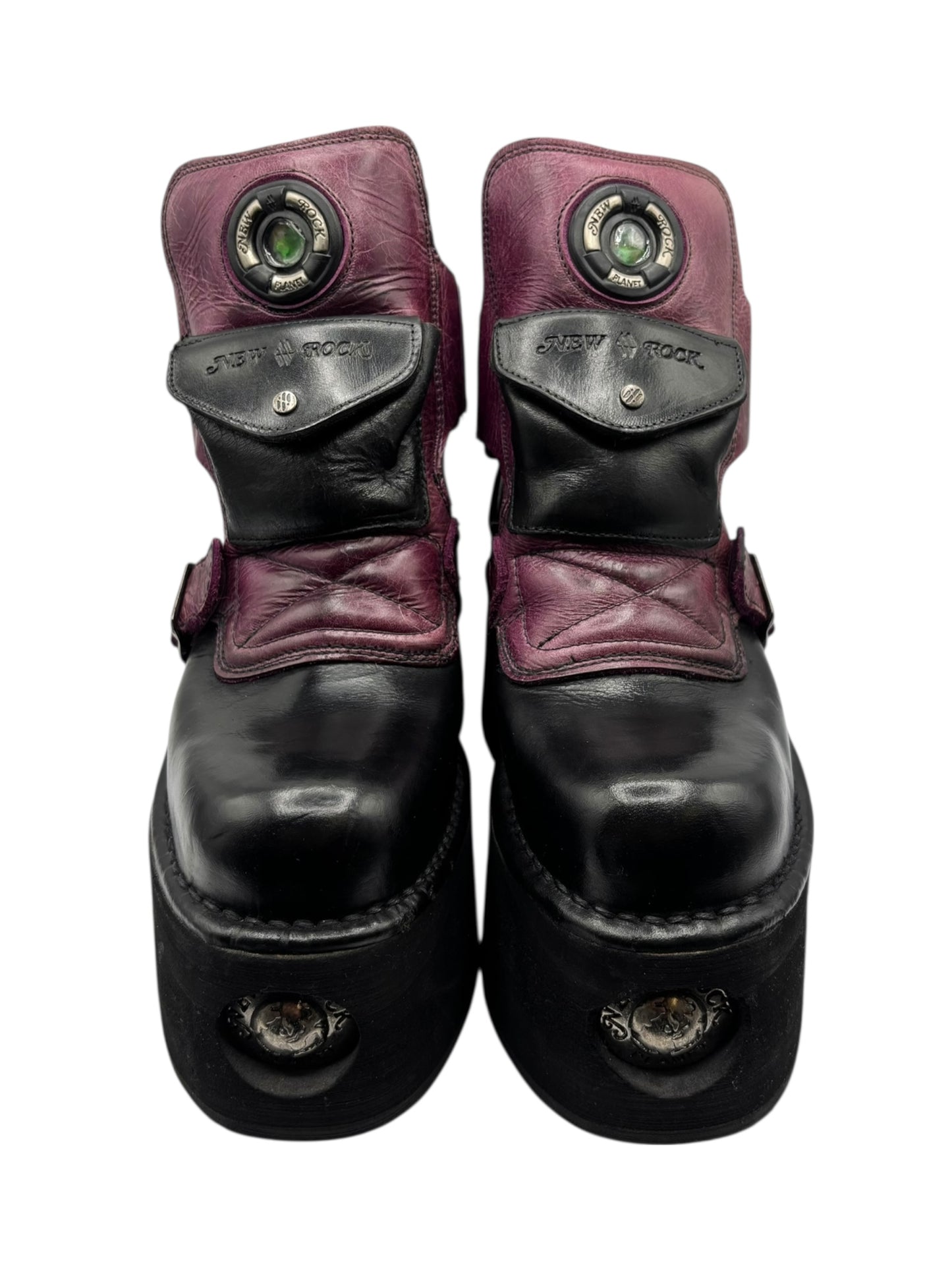 Vintage 90s New Rock neptuno pouch platform boots size 40