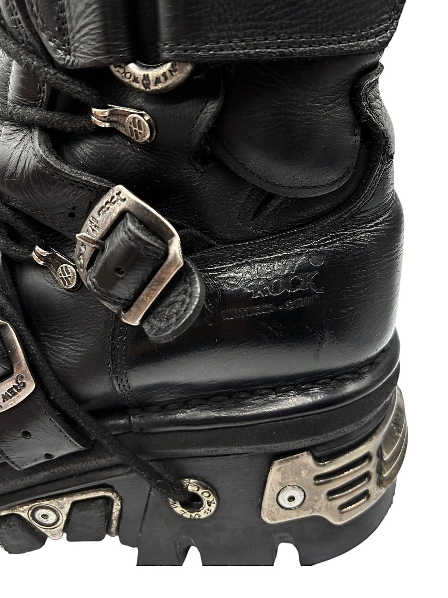 Vintage New Rock knee high reactor leather boots size 44